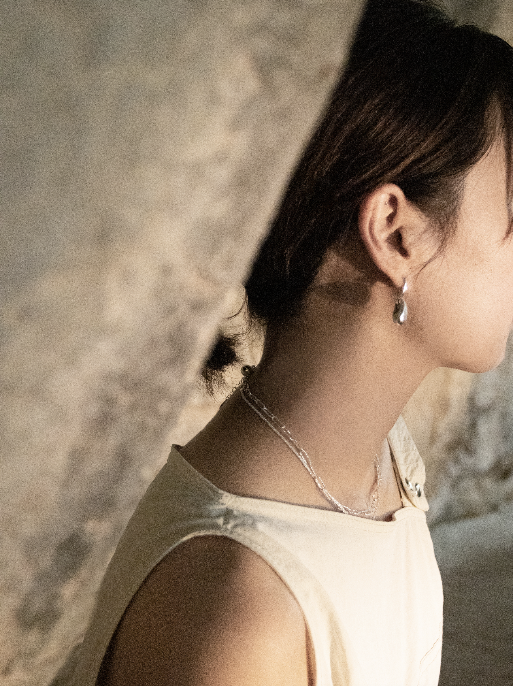 Silver Double Layered Necklace Set