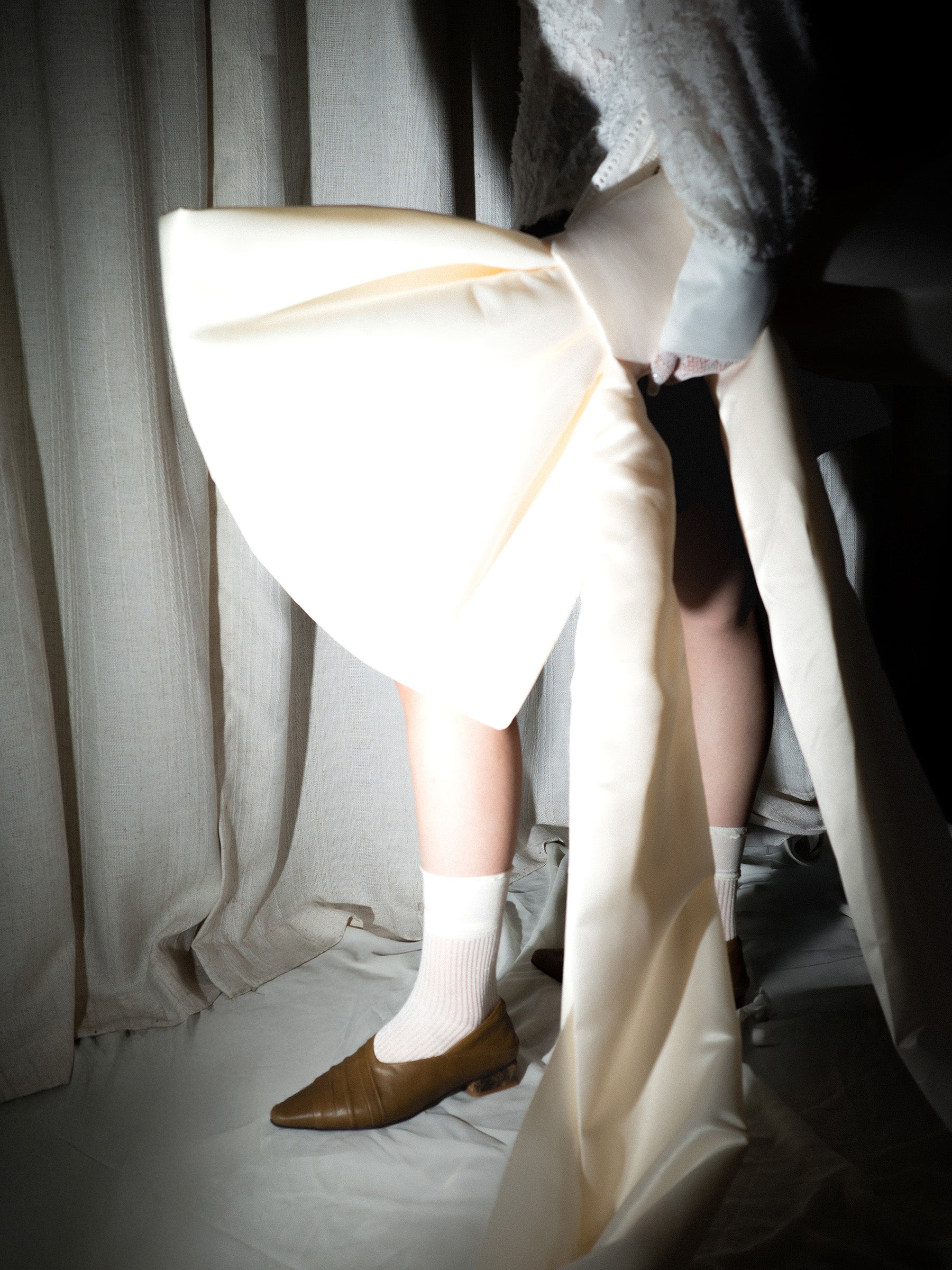 Trista || Pointed Toe Draped Marble Pump