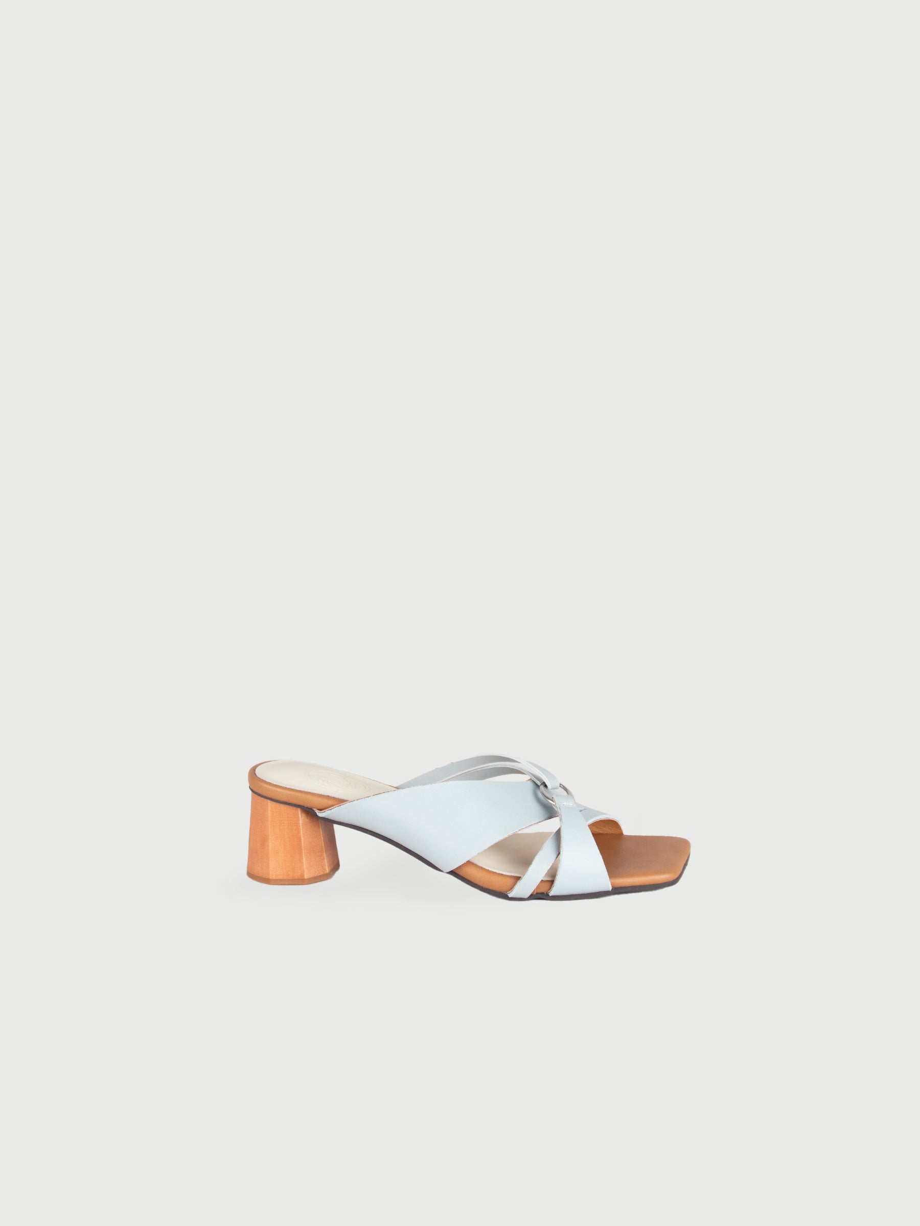 Tanya 𖠁 Crossover Strap Wooden Heel Sandals