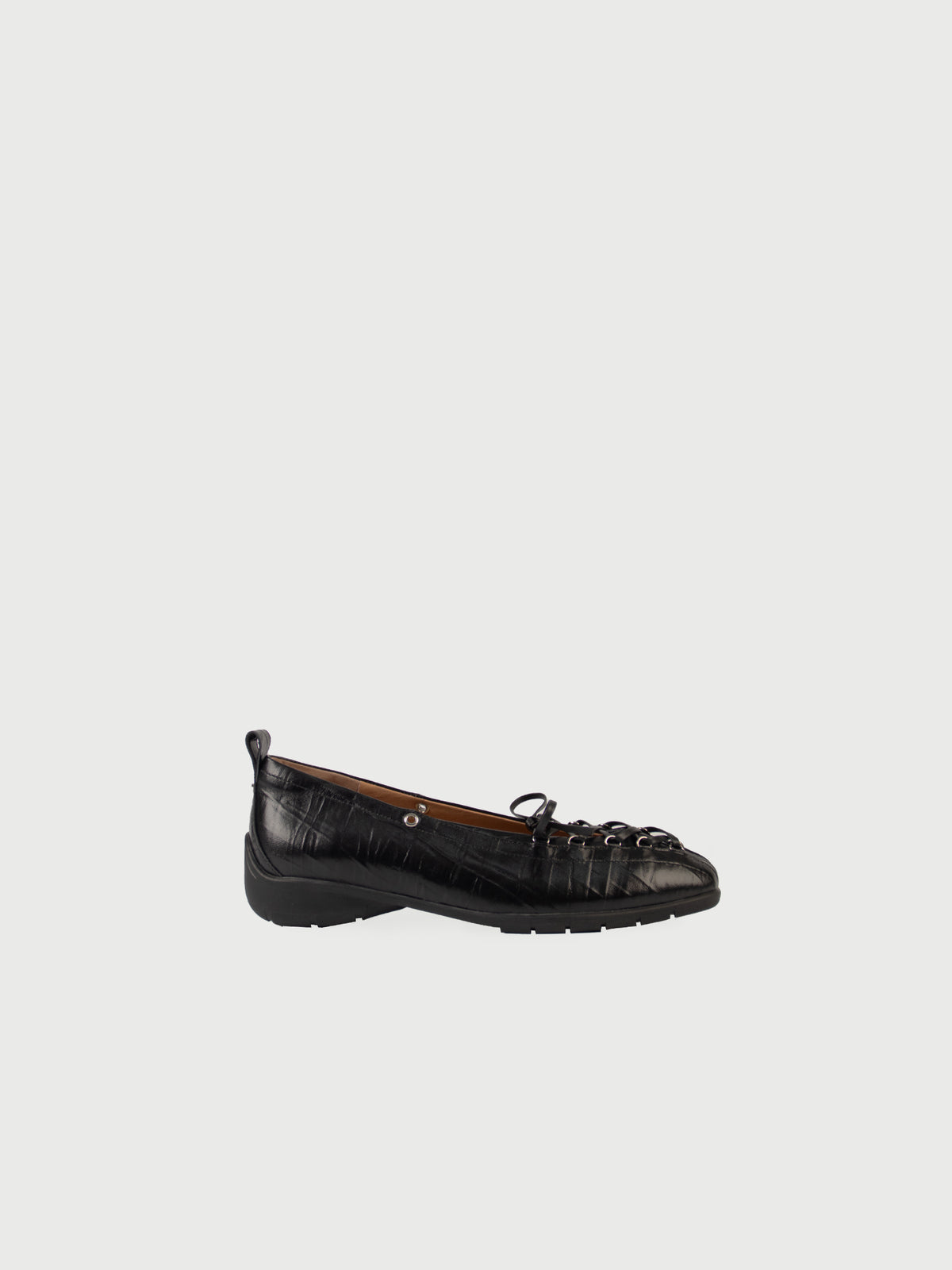 Aurelia・Square-Round Toe Lace-Up Ballet Flats