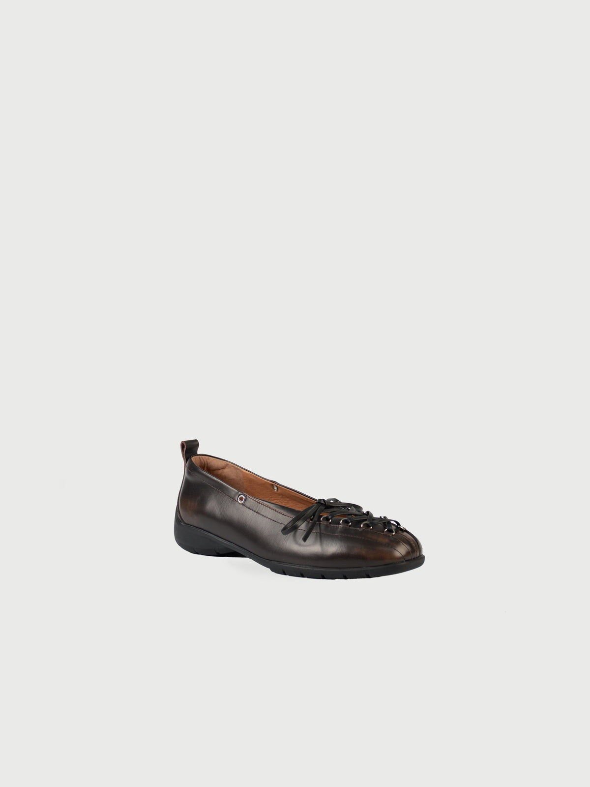 Aurelia・Square-Round Toe Lace-Up Ballet Flats