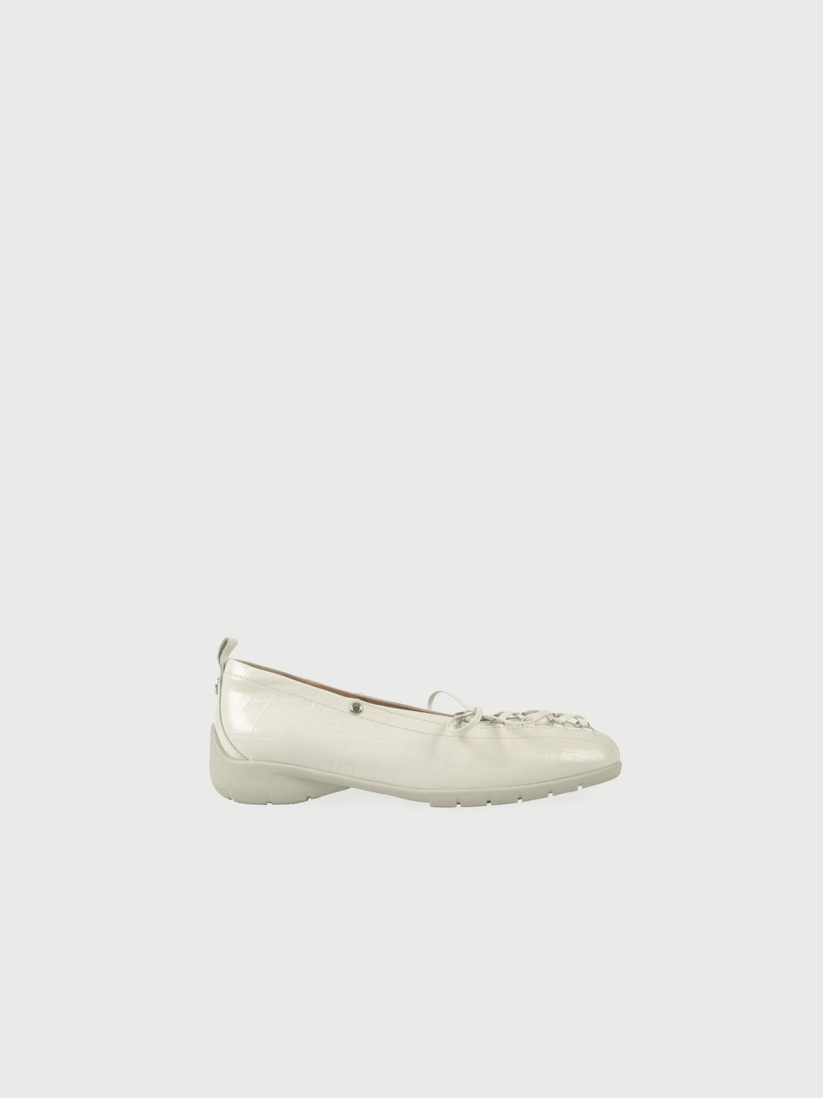 Aurelia・Square-Round Toe Lace-Up Ballet Flats