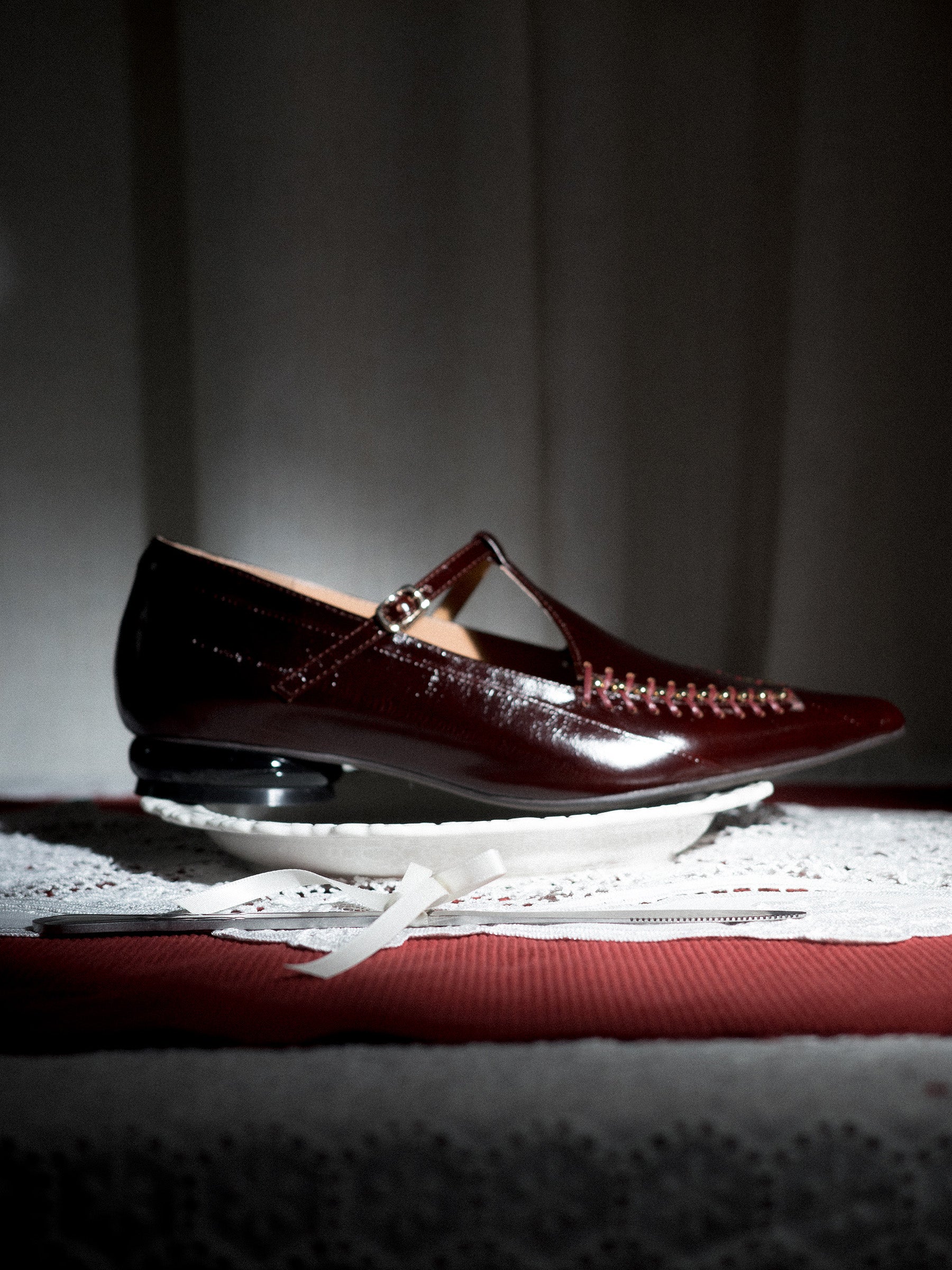 Audrey || Pointed-Toe T-bar Mary Jane (Christmas Edition)