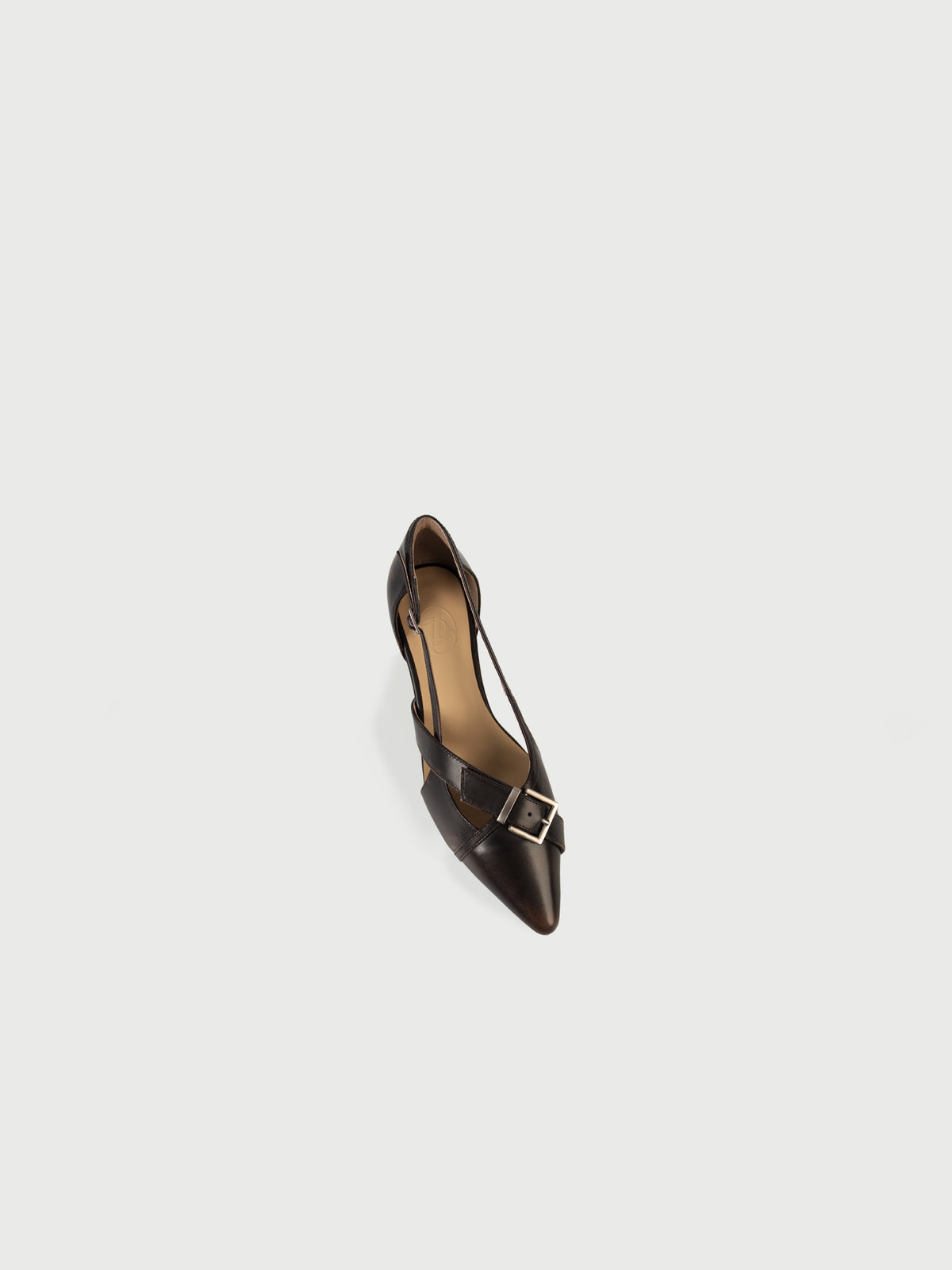 Vesper・Pointed-Toe Cross-Strap Buckle Pumps