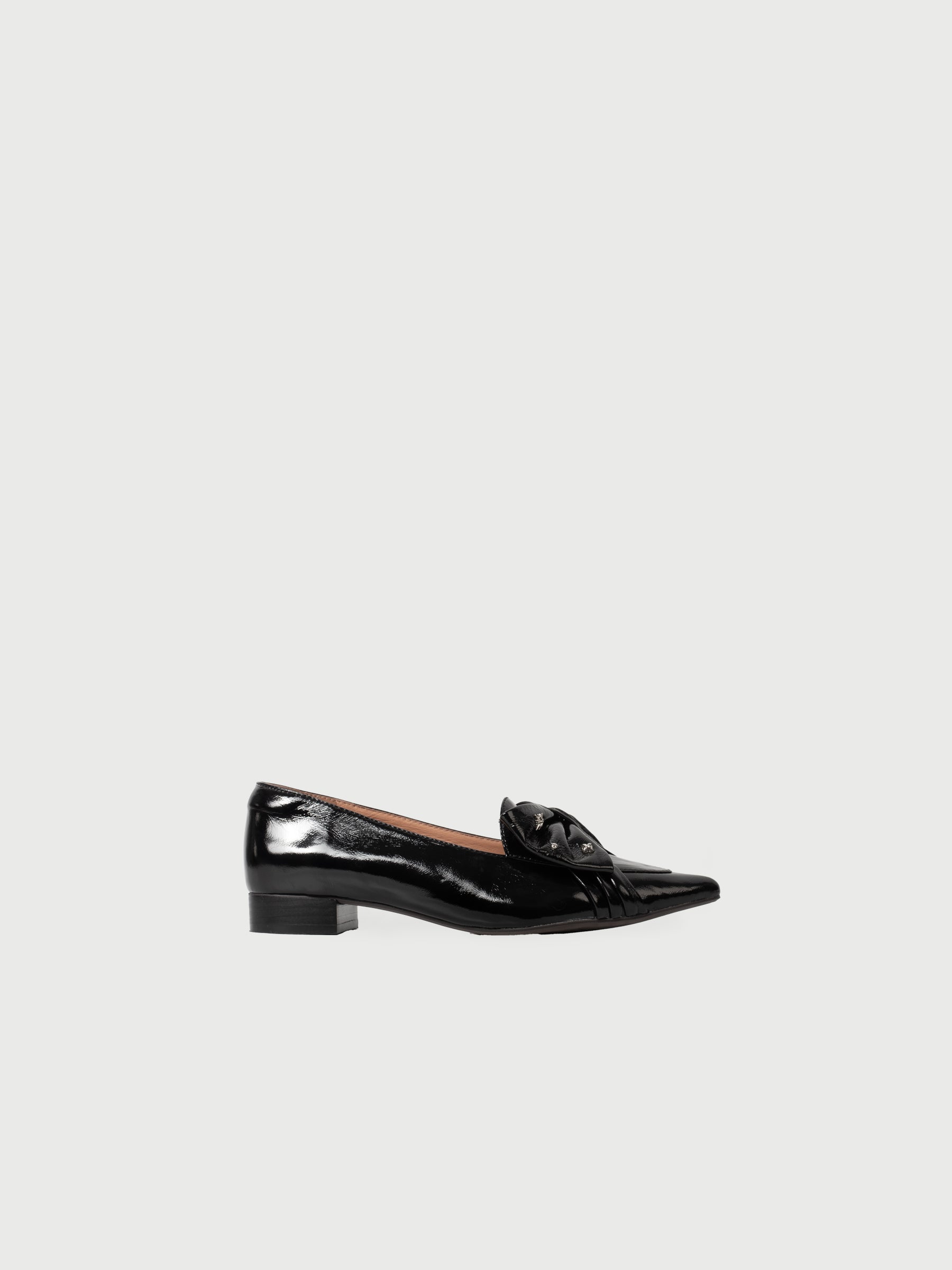 Addison || Pointed Toe Stud-Embellished Bow Flats