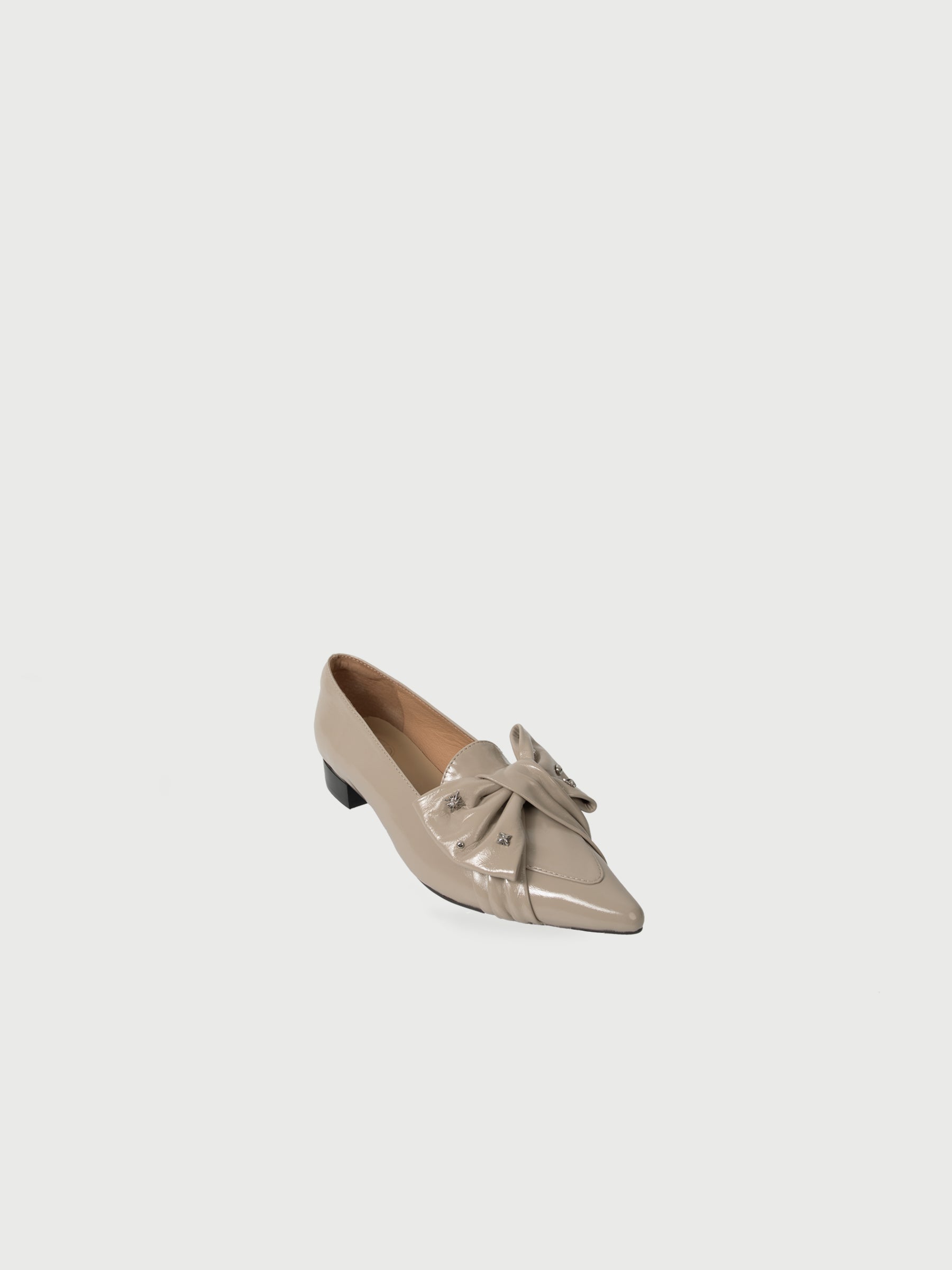 Addison || Pointed Toe Stud-Embellished Bow Flats
