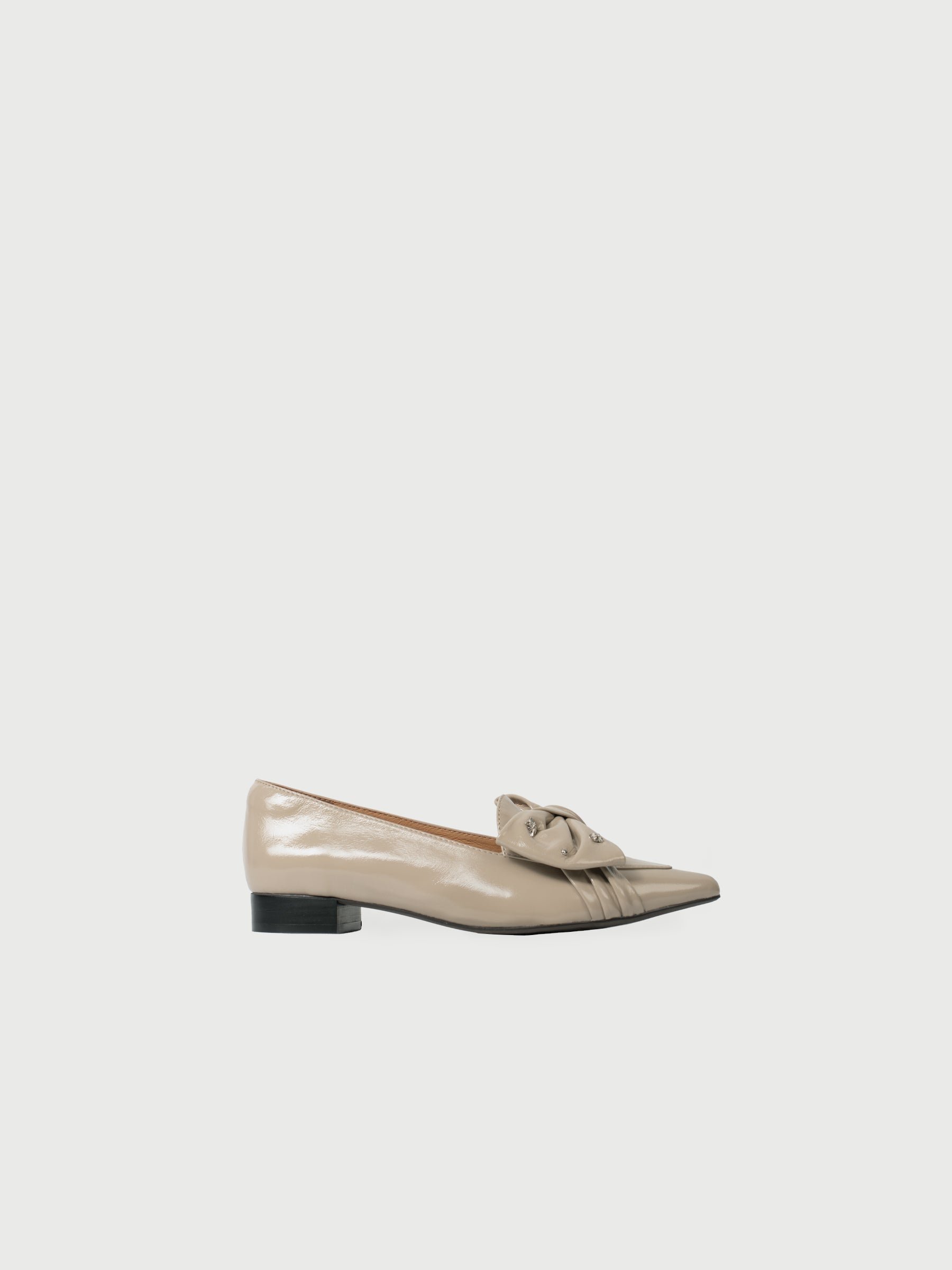 Addison || Pointed Toe Stud-Embellished Bow Flats