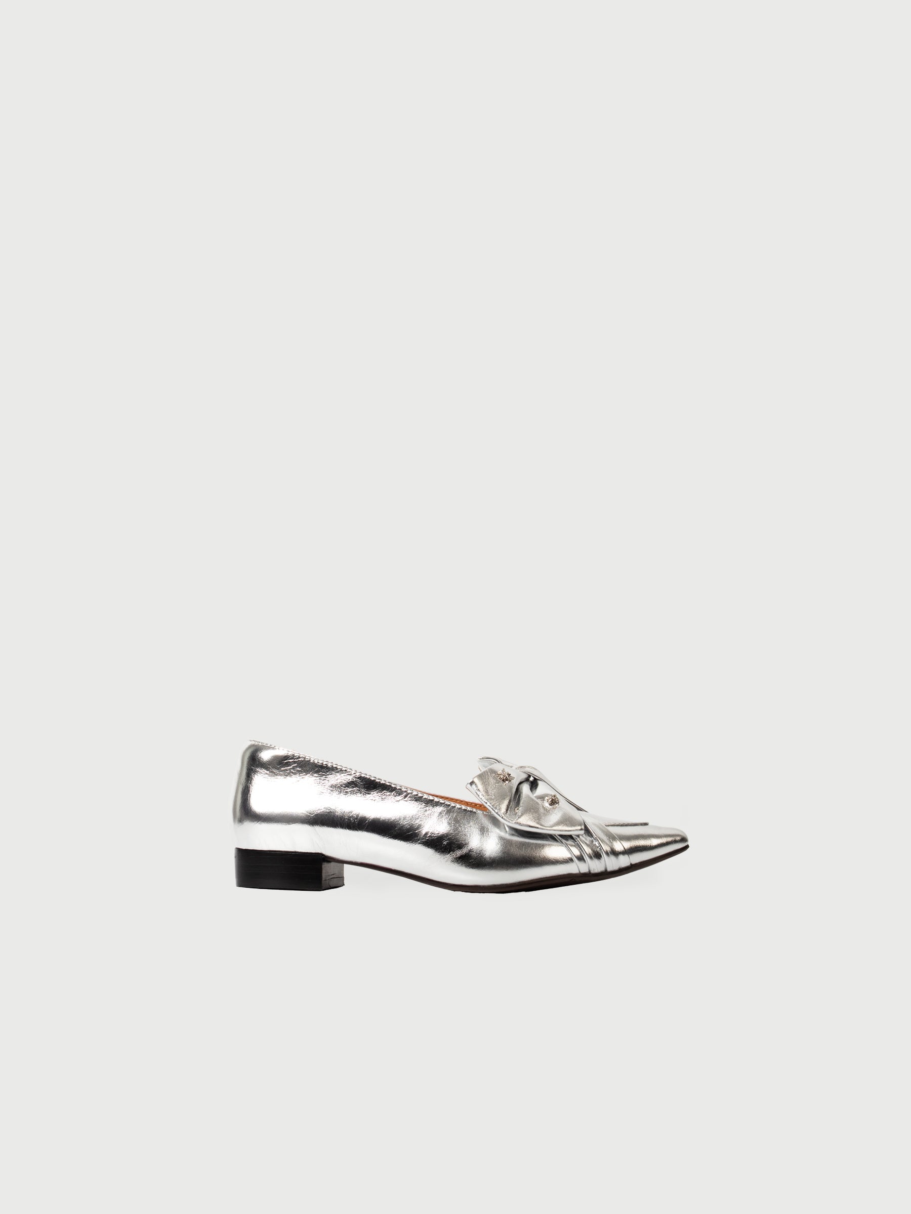 Addison || Pointed Toe Stud-Embellished Bow Flats