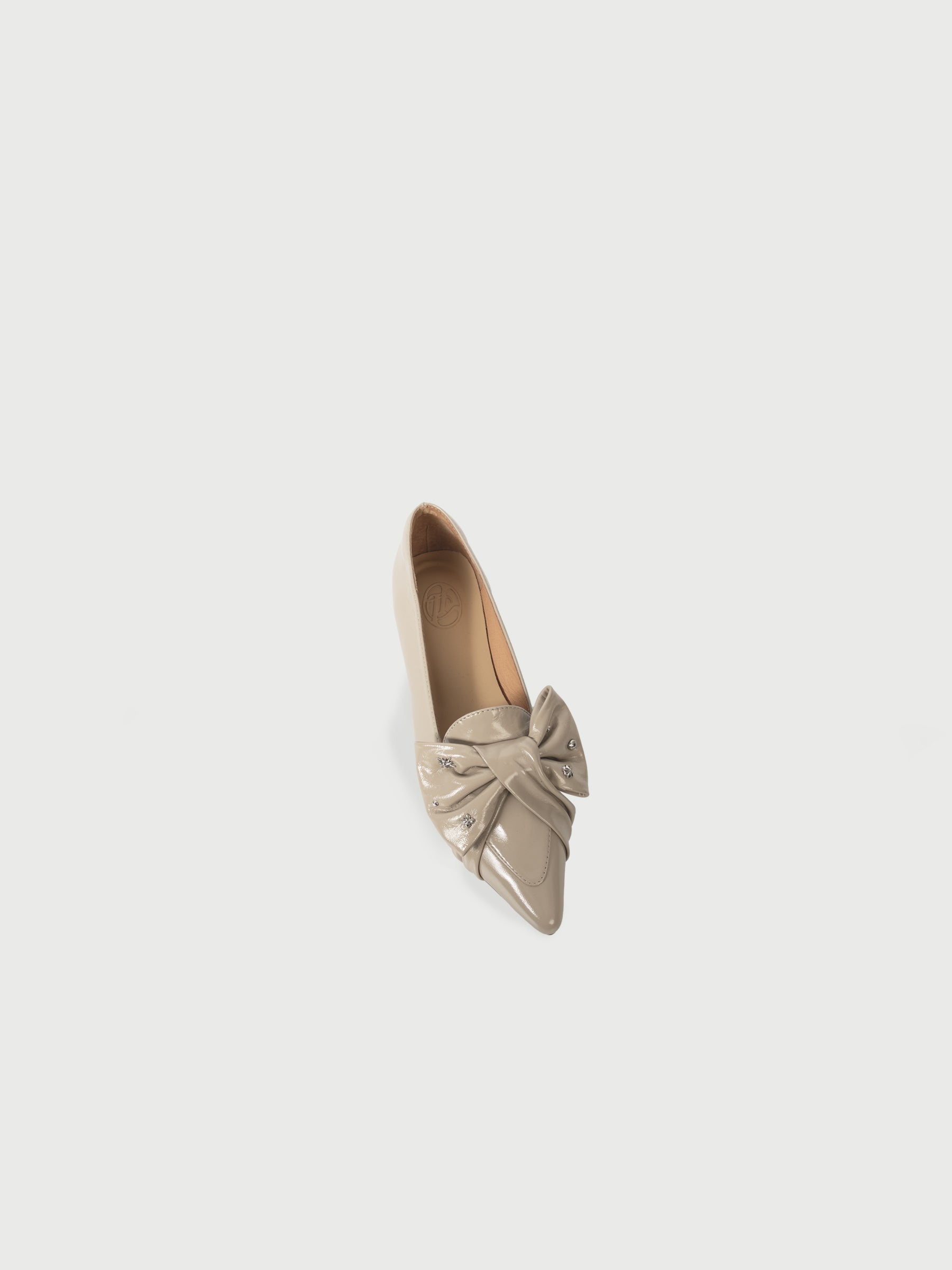 Addison || Pointed Toe Stud-Embellished Bow Flats