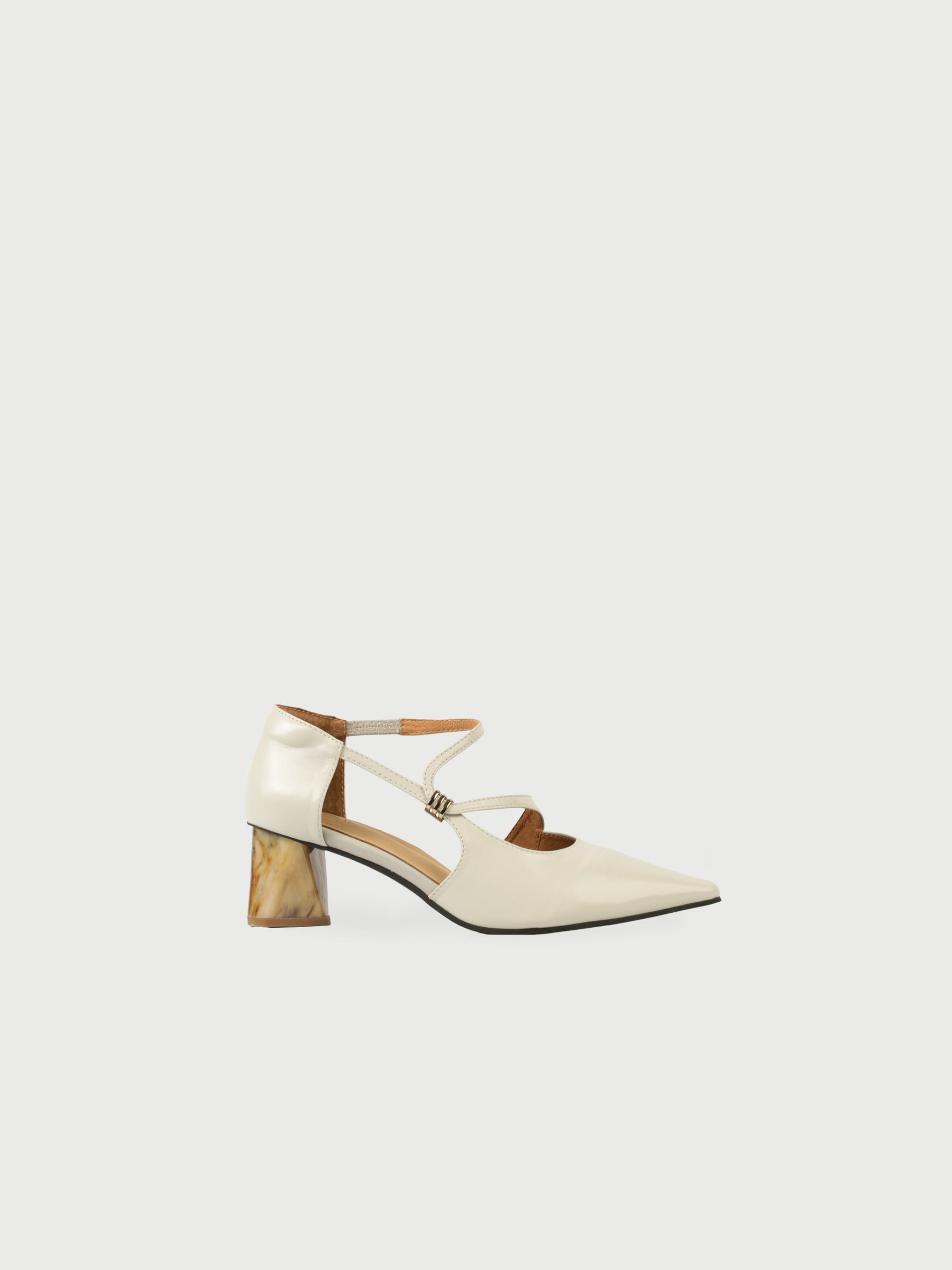 Talia || Pointed Toe Strappy Heels with Marble Block Heel