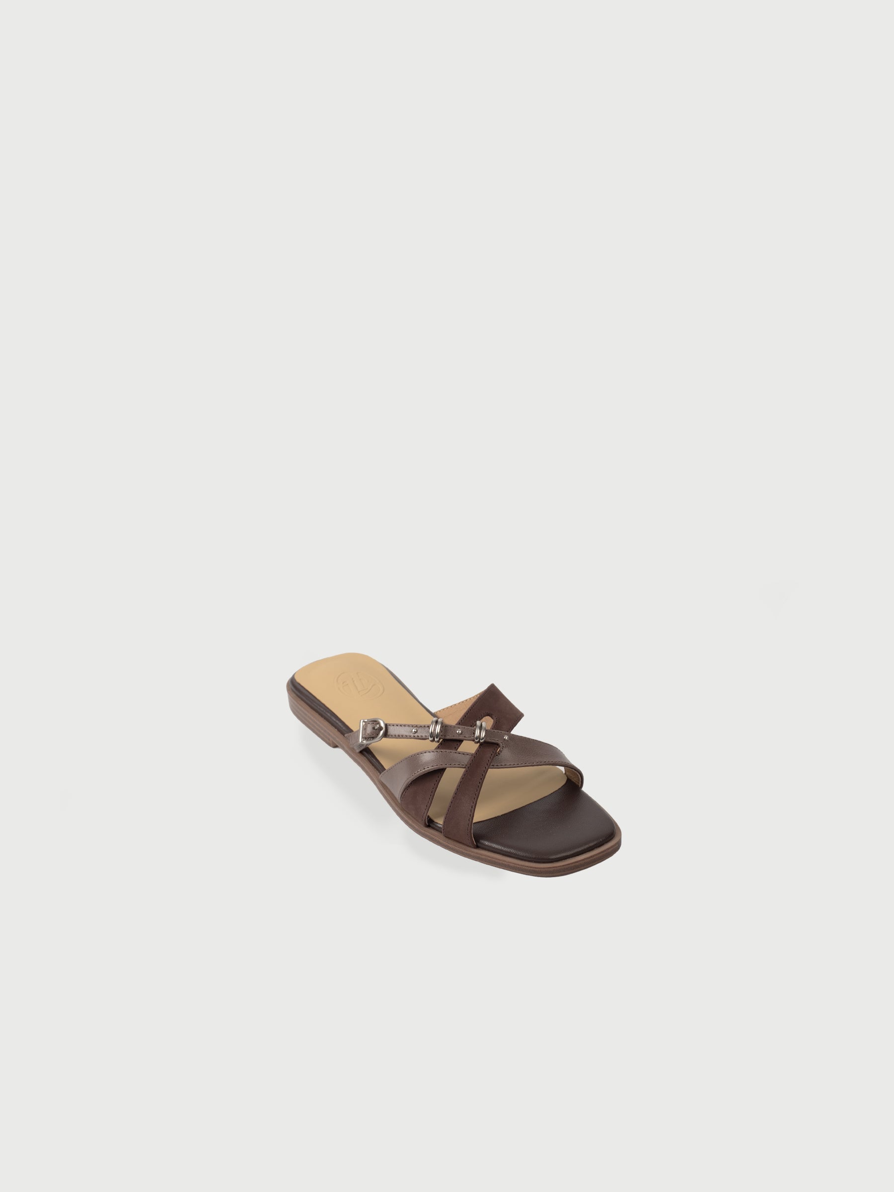 Mysaria - Buckle Crossed Strap Flat Sandals