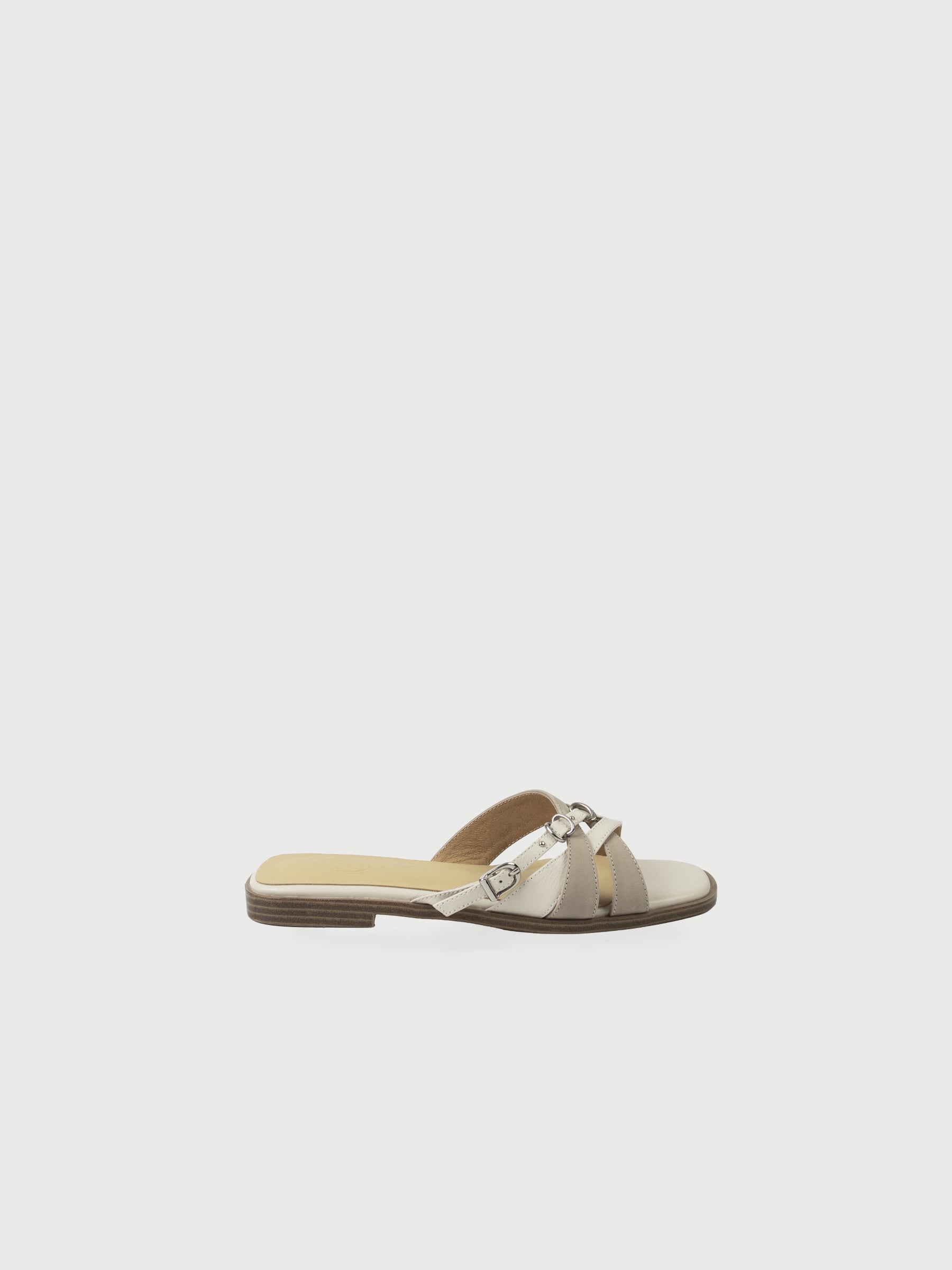 Mysaria - Buckle Crossed Strap Flat Sandals