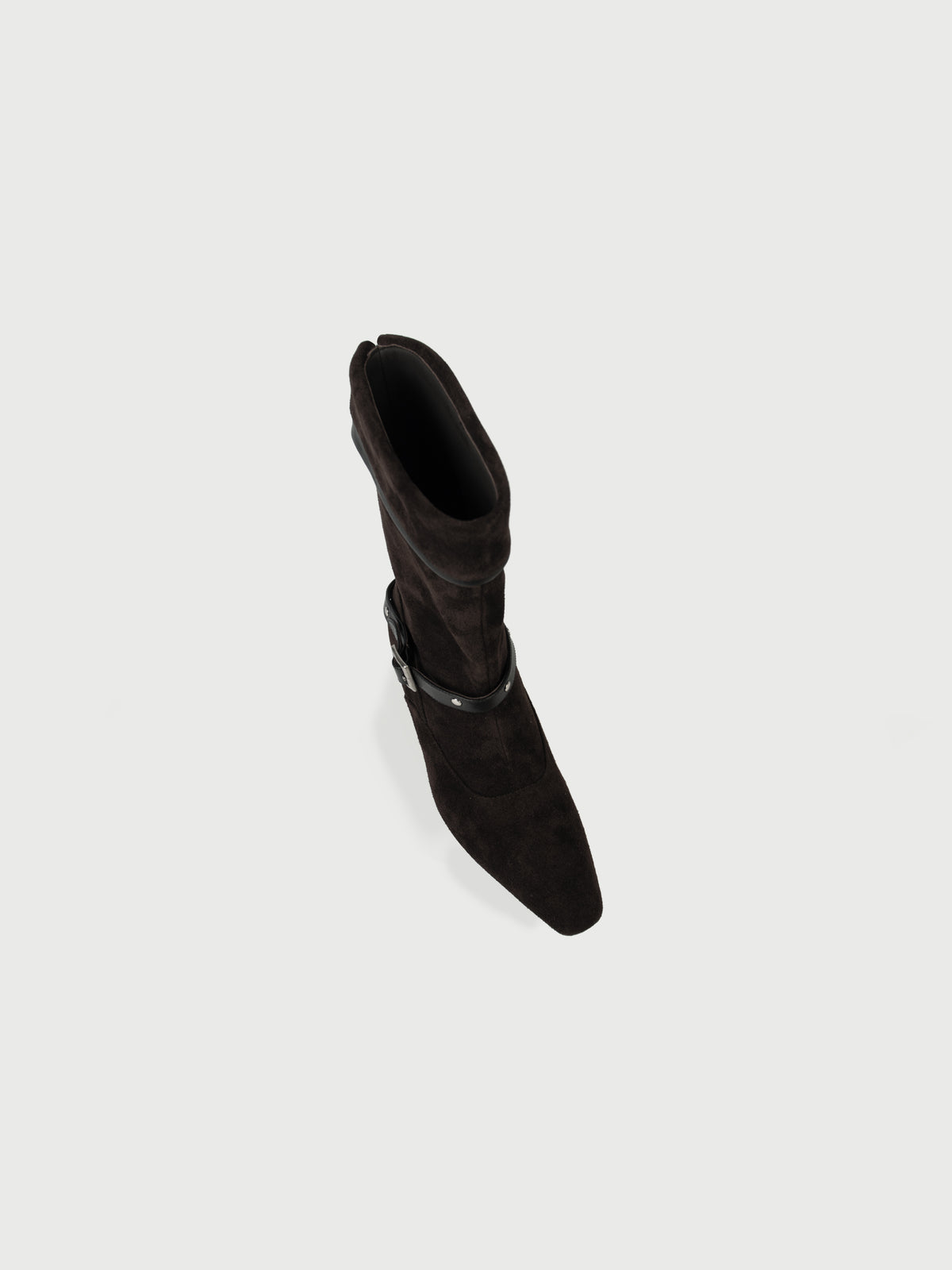 Blair・Almond-Toe Buckled Wedge Boots
