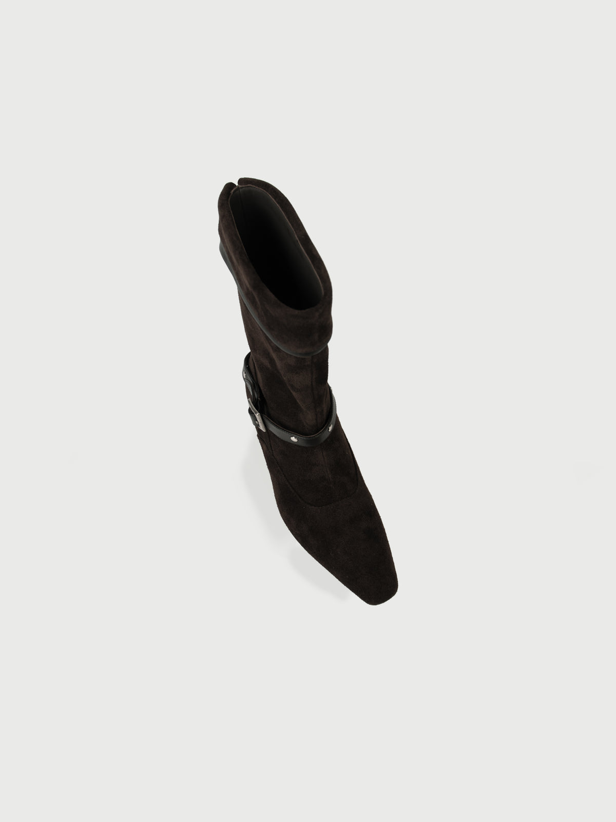 Blair・Almond-Toe Buckled Wedge Boots