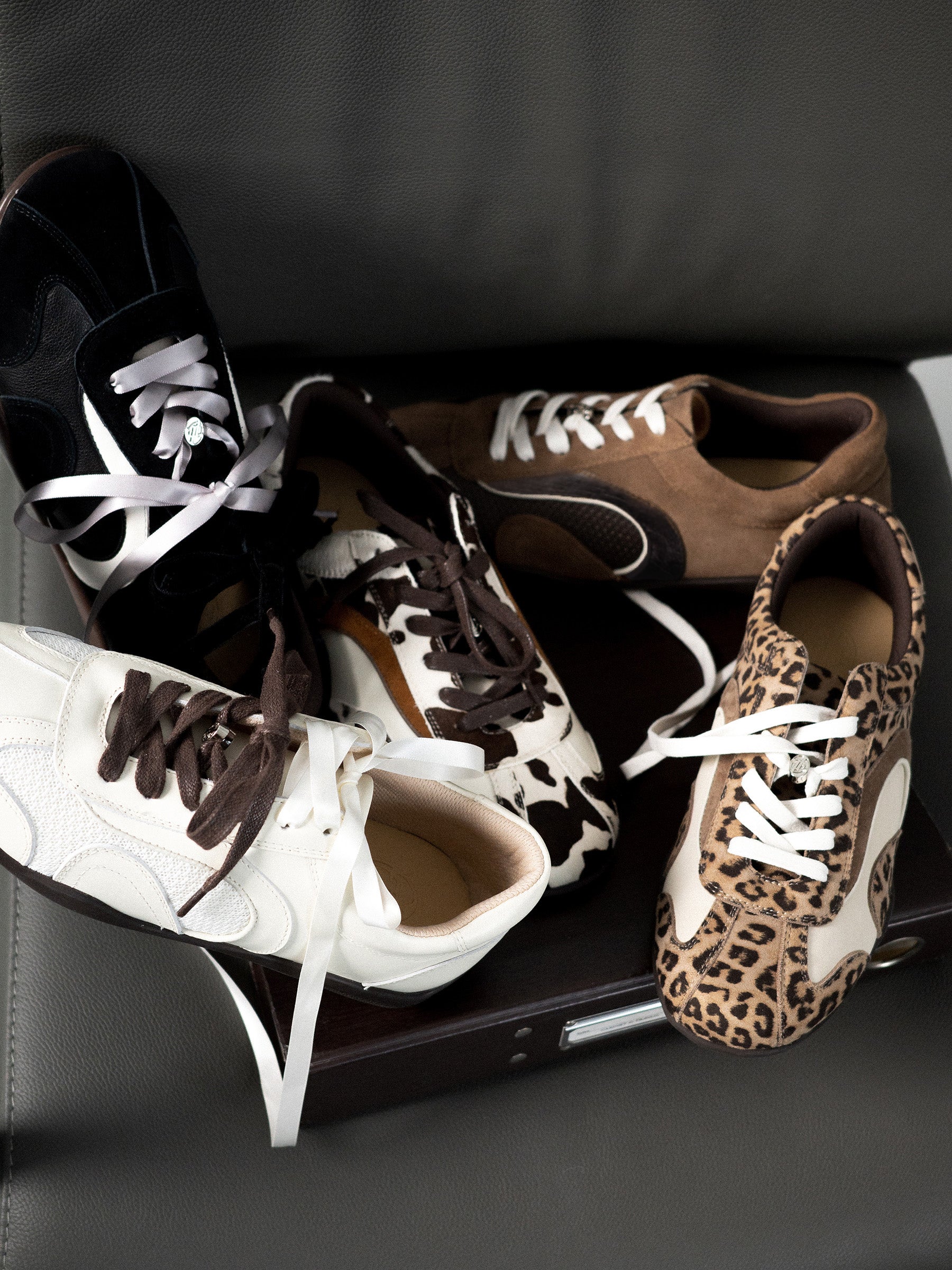 Phyllis || Animal Print Coloured Panel Sneakers