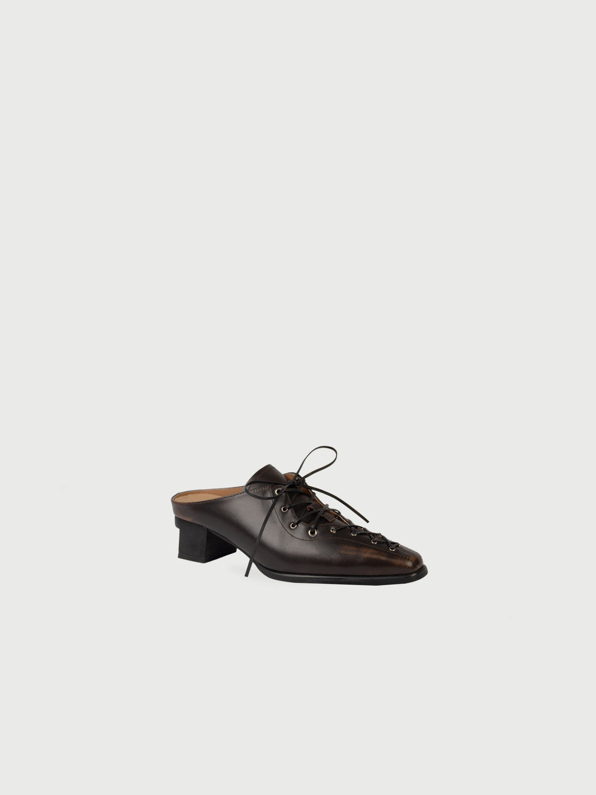 Freya・Square-Toe Lace-Up Mules