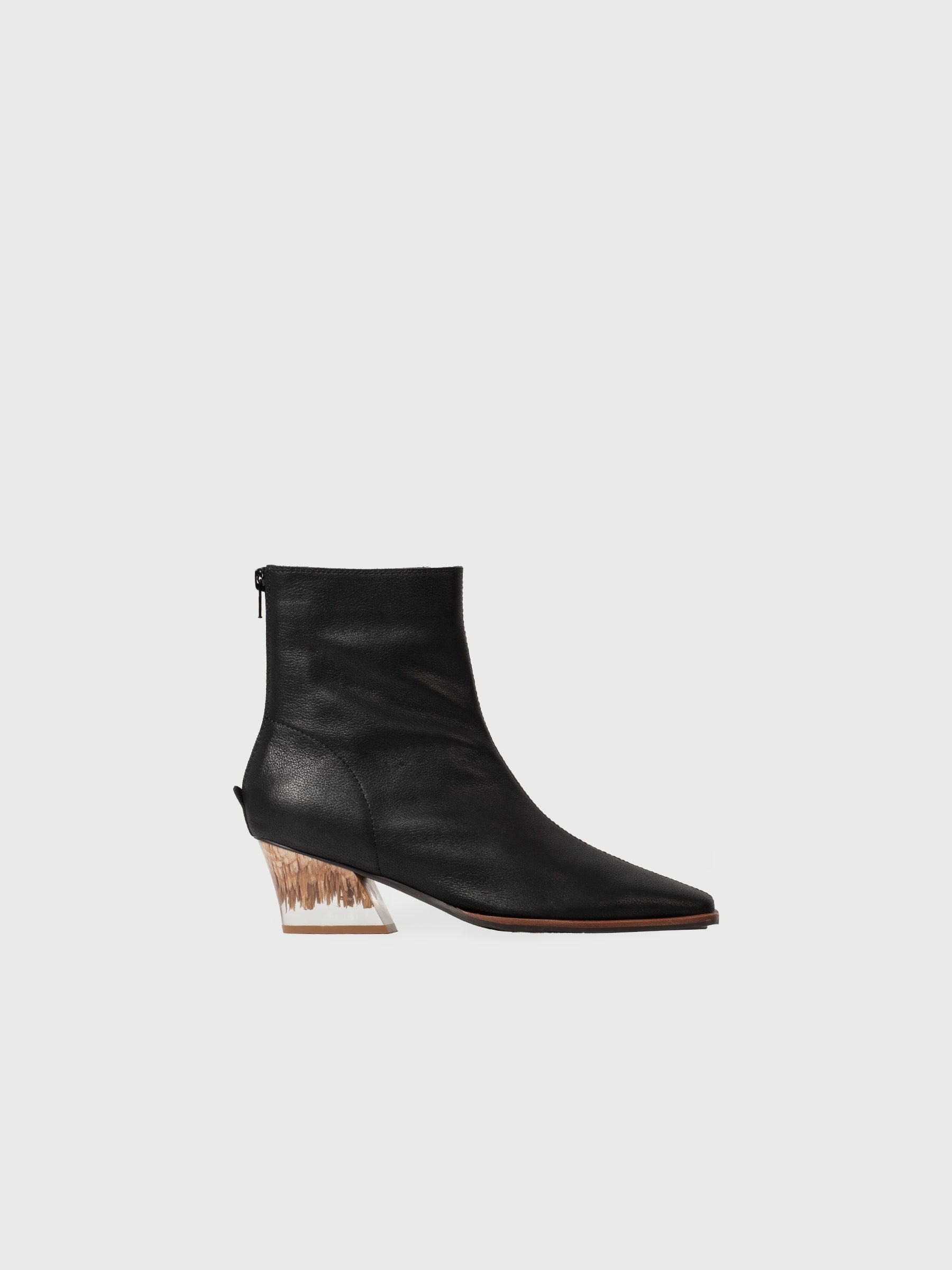 Ewdina || Square Toe Ankle Boots With Ground Heel