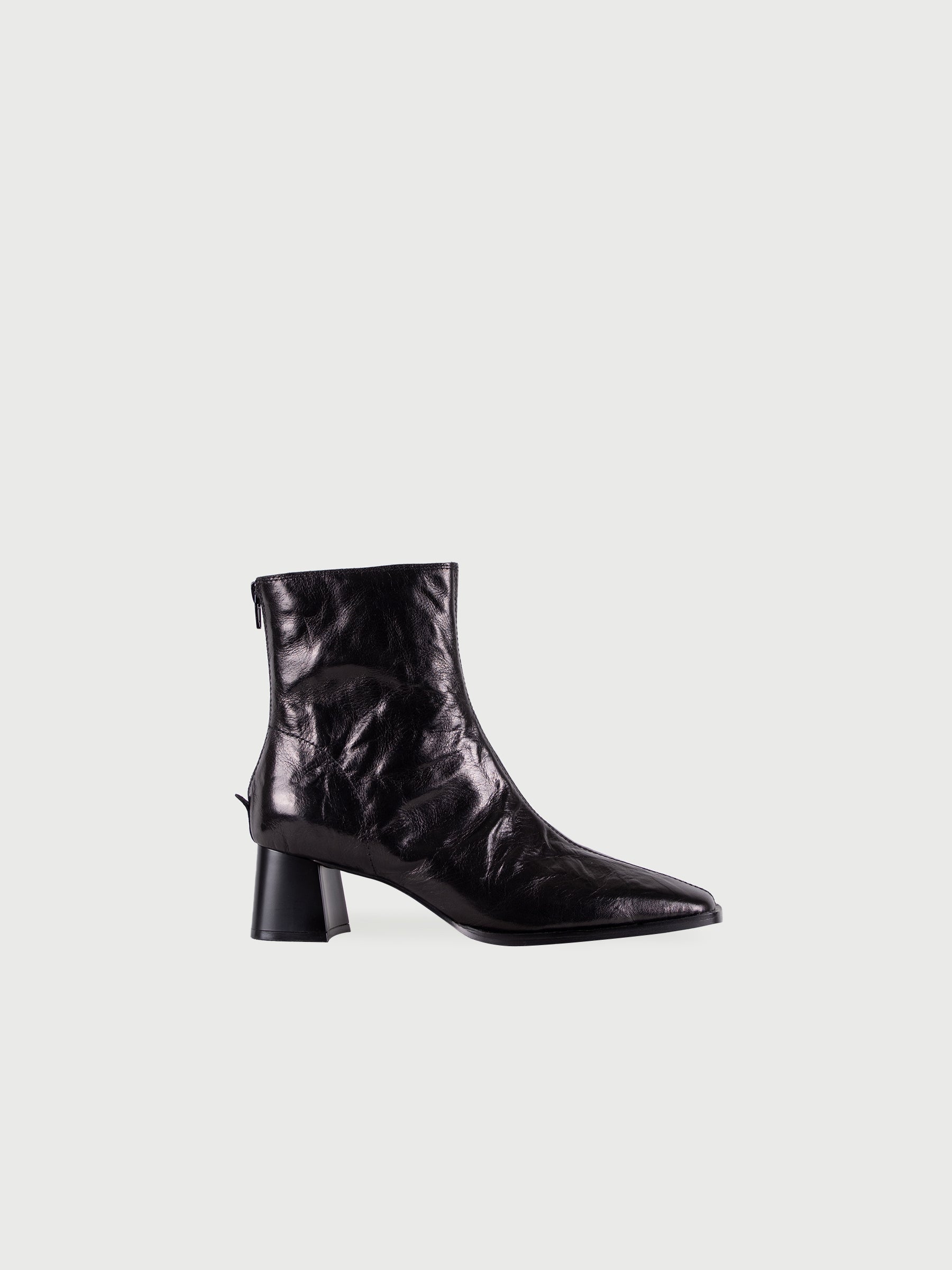 Square Toe Block Heel Leather Boots