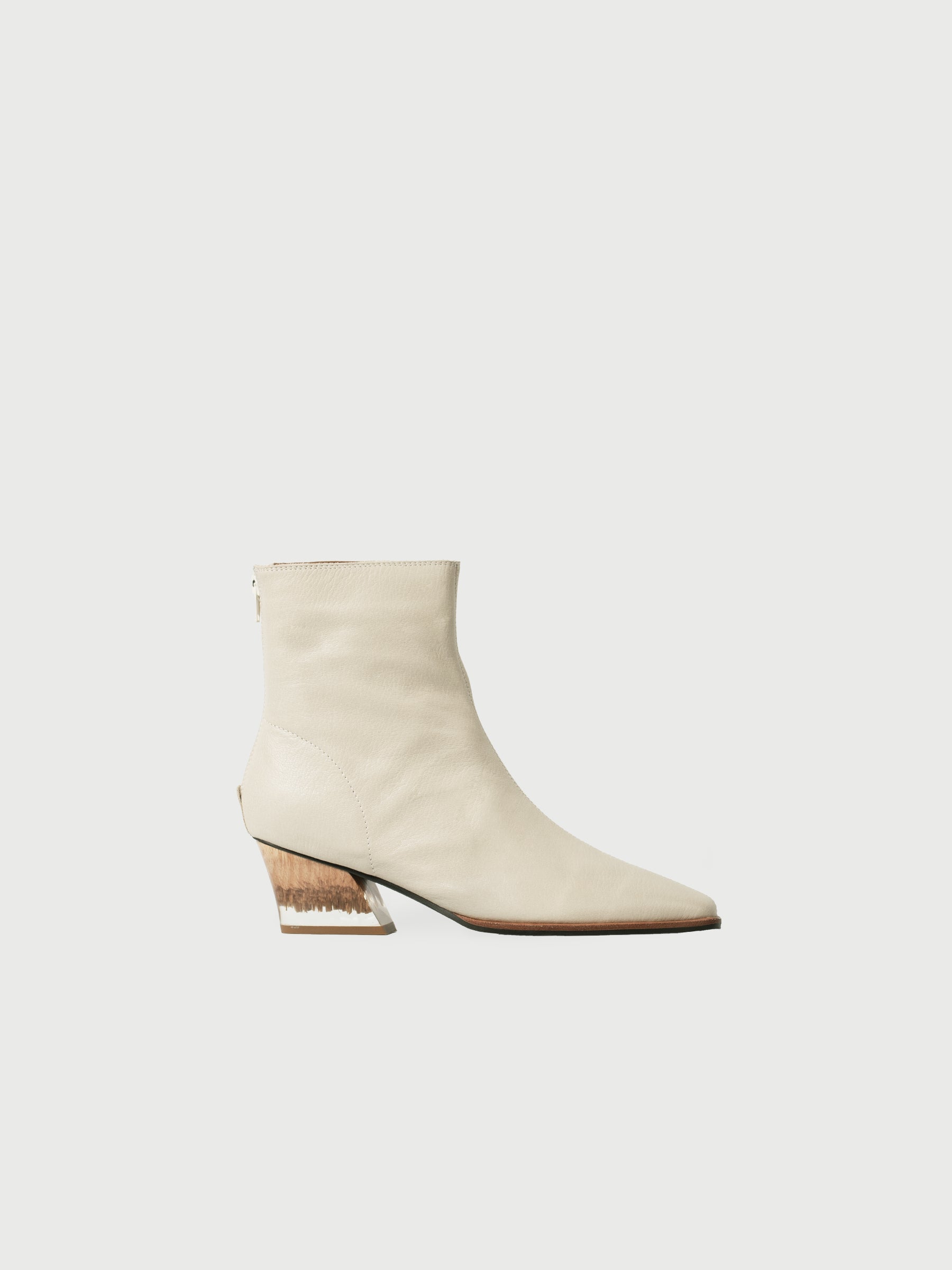 Ewdina || Square Toe Ankle Boots With Ground Heel