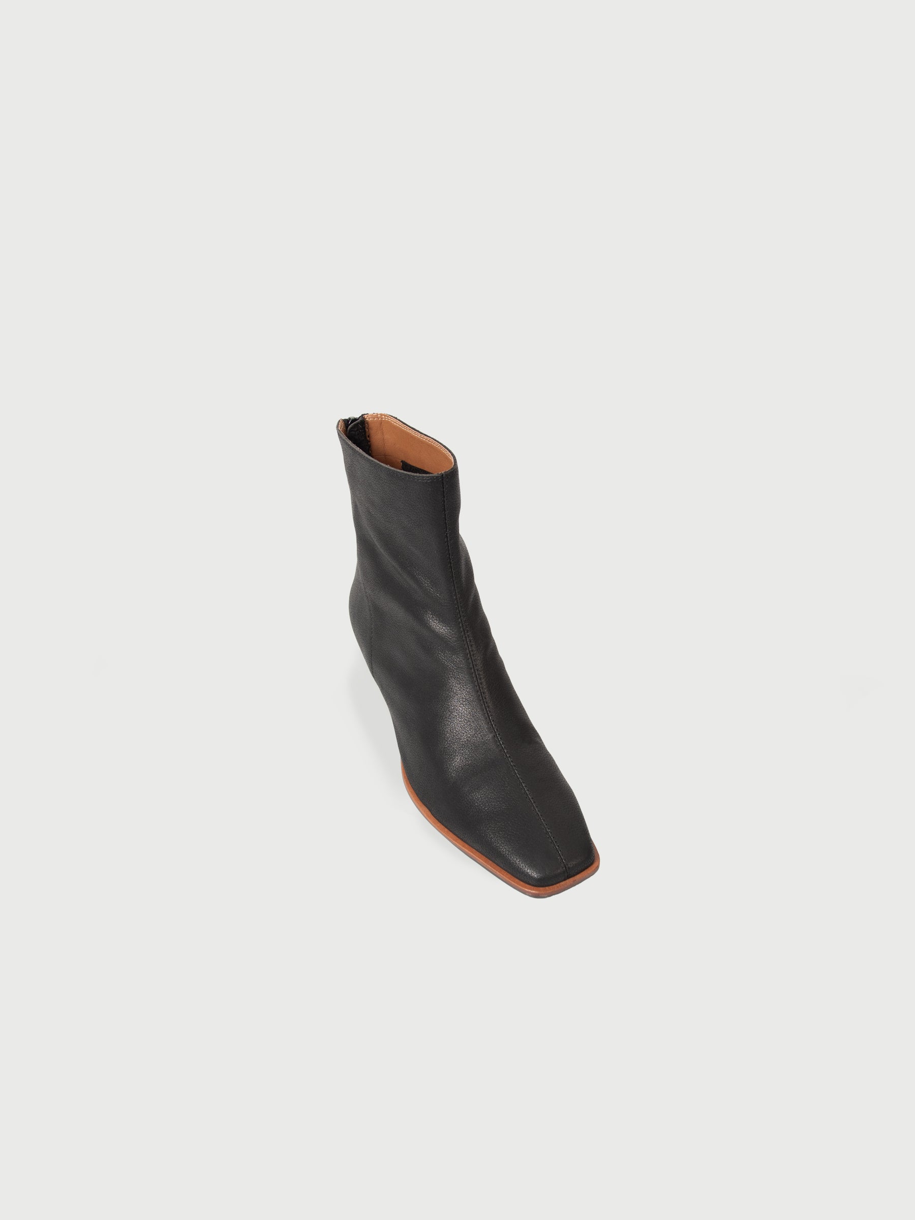 Ewdina || Square Toe Ankle Boots With Ground Heel
