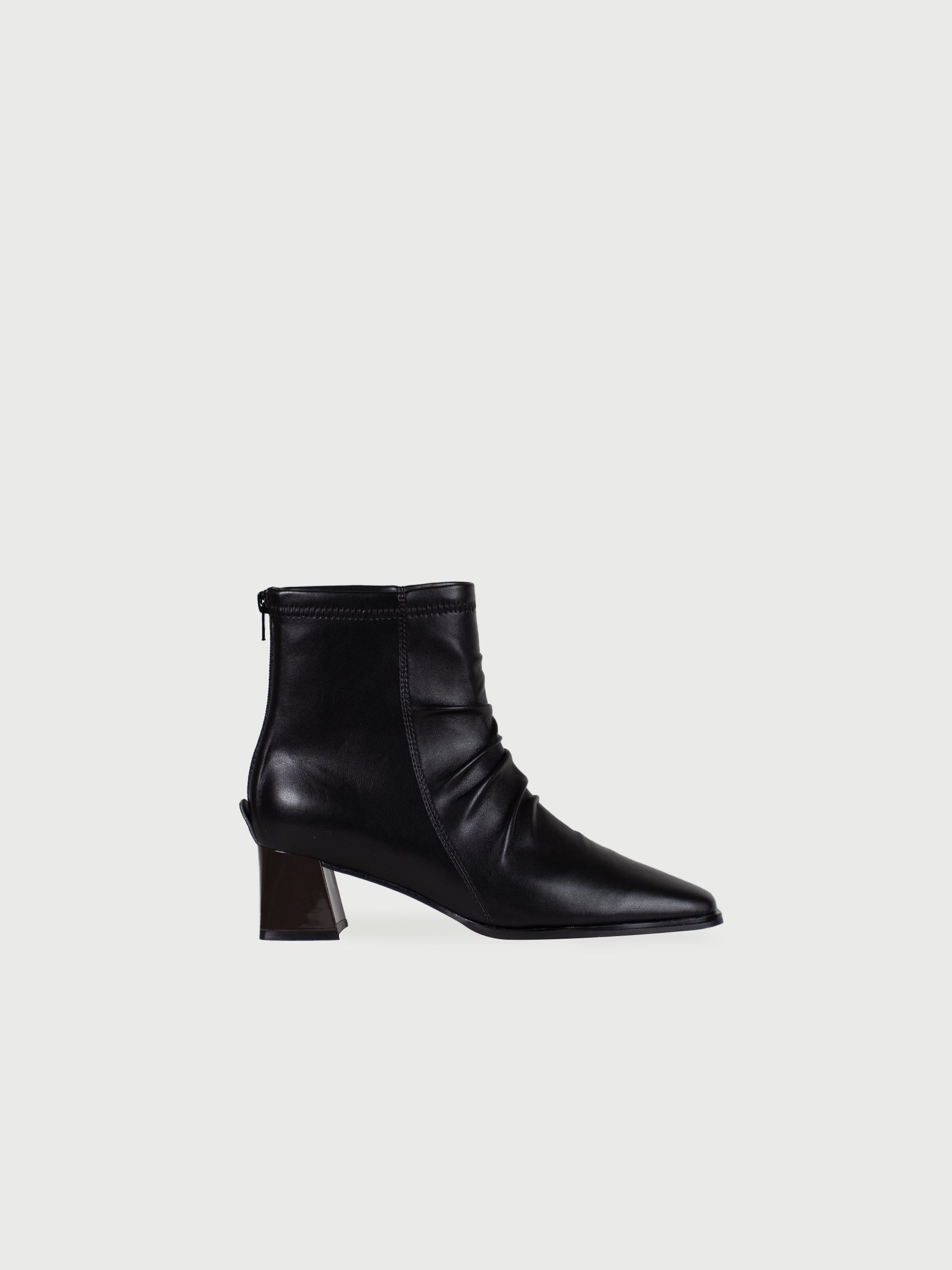 Draped High Heel Leather Boots