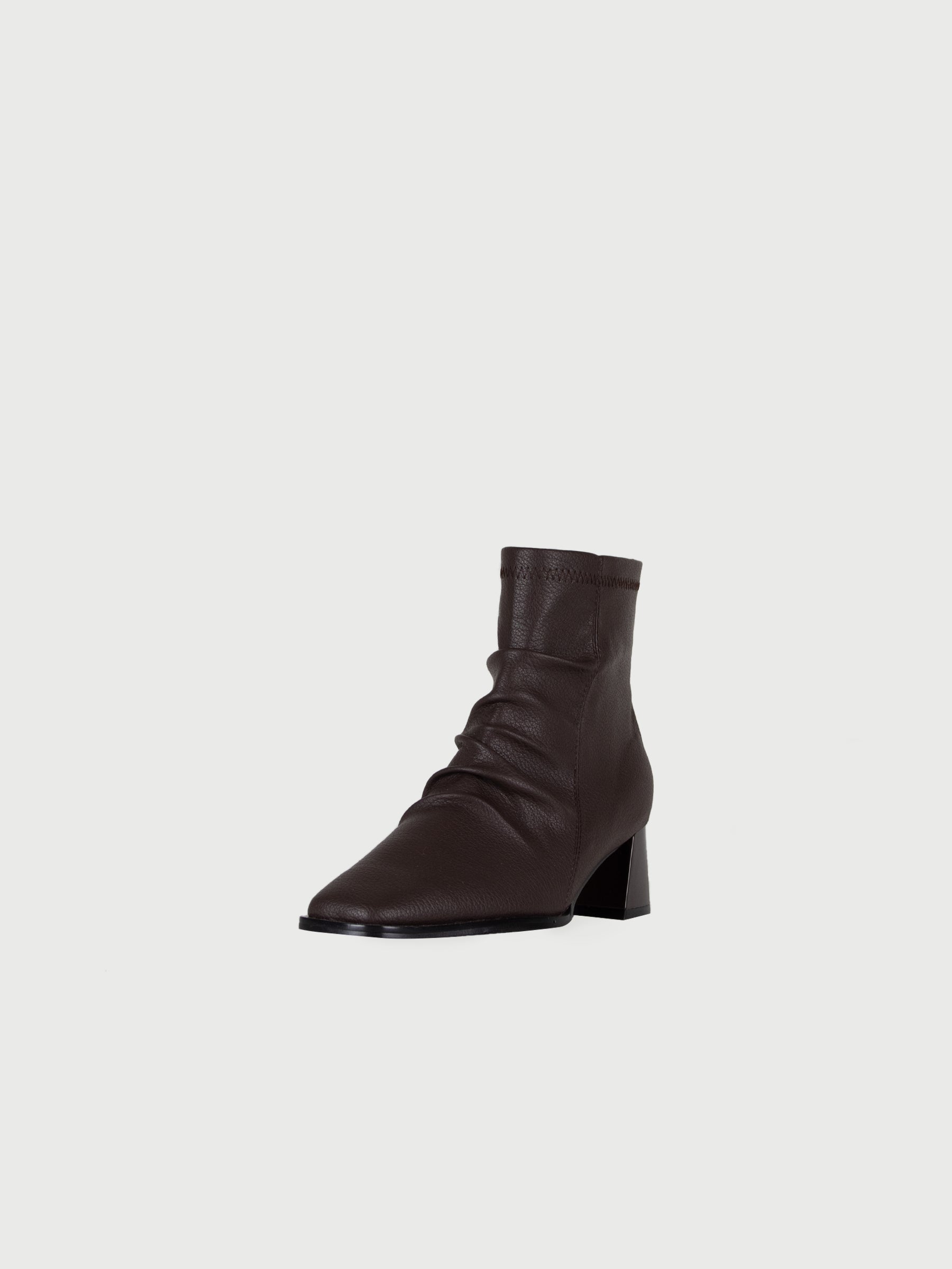 Draped High Heel Leather Boots
