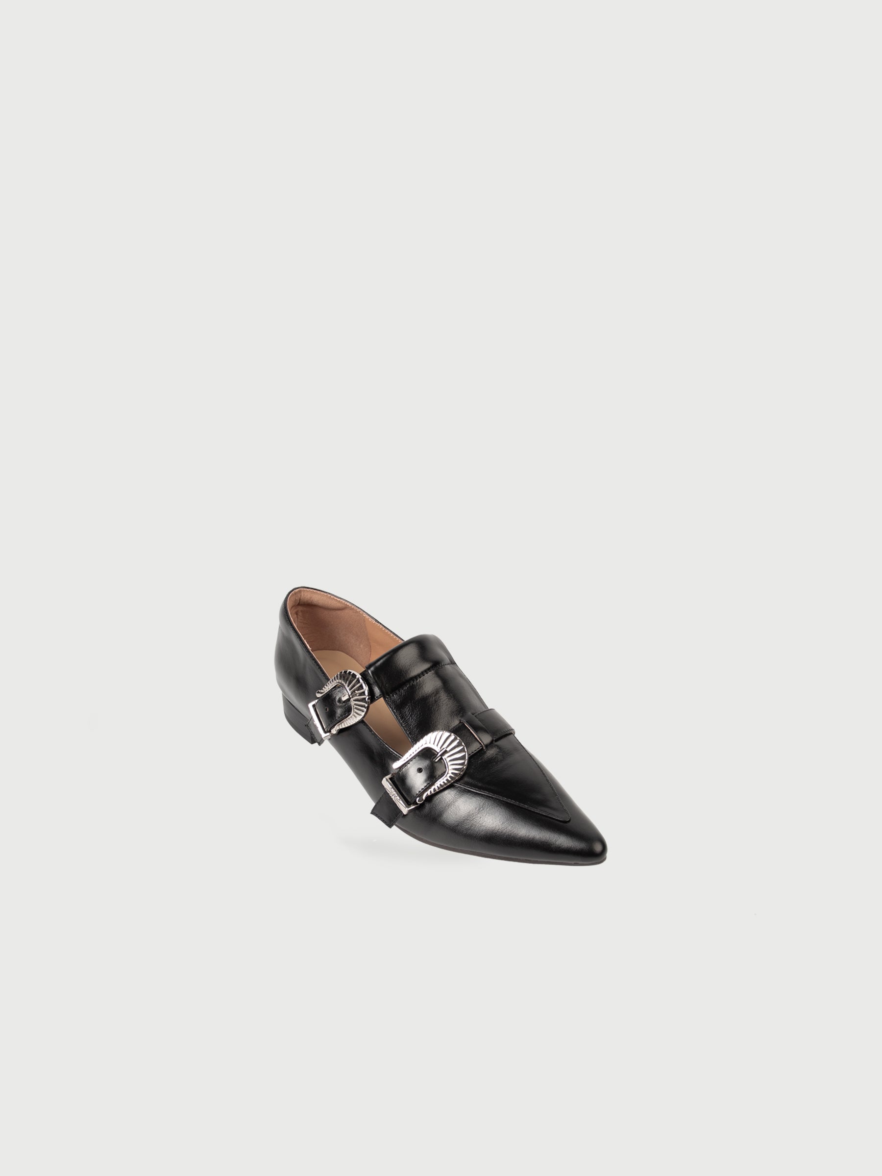 Rhea・Double Buckle Pointed-Toe Flats