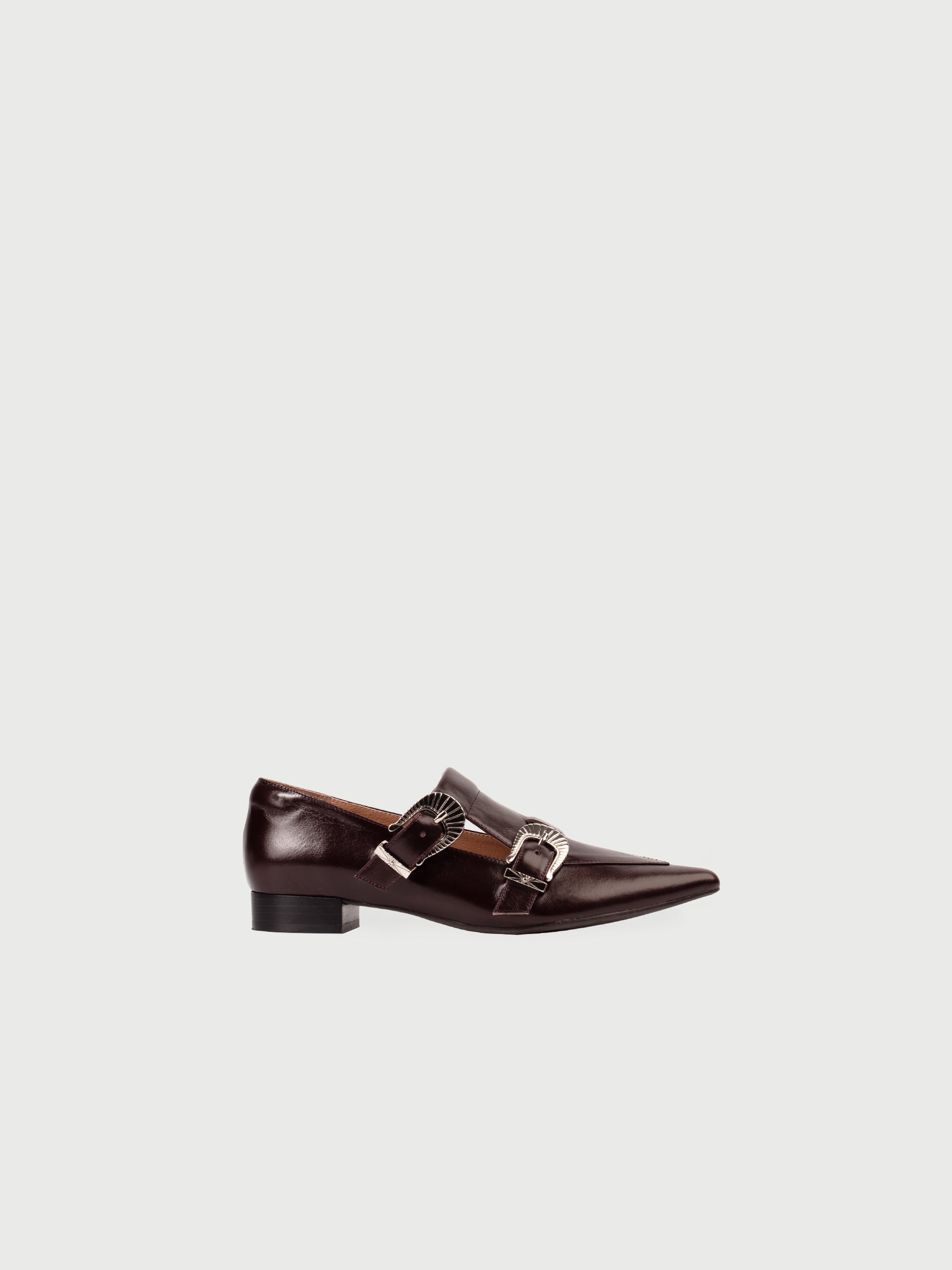 Rhea・Double Buckle Pointed-Toe Flats