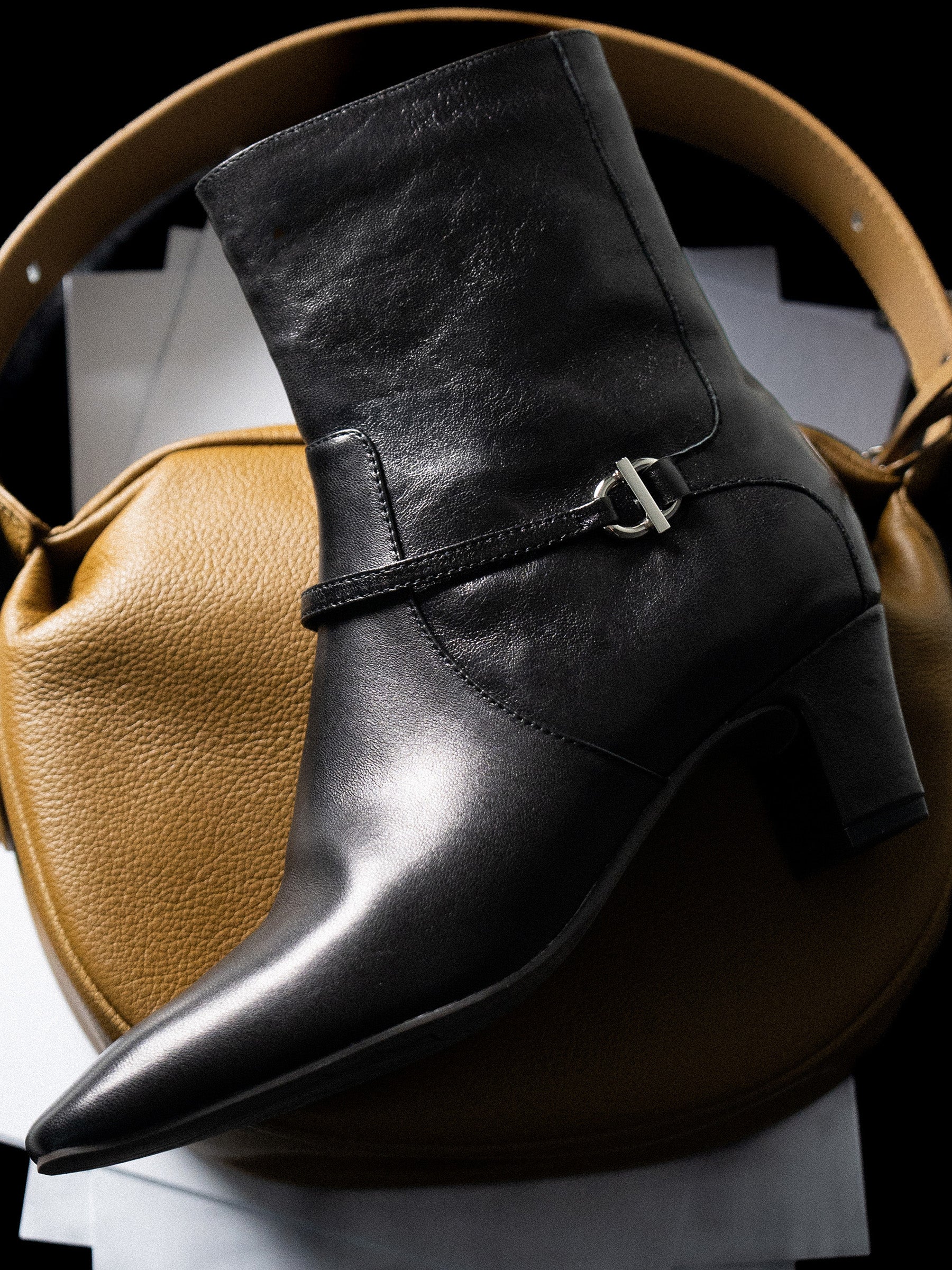 Rhaenyra || Square Toe Strap Decorated Ankle Boots