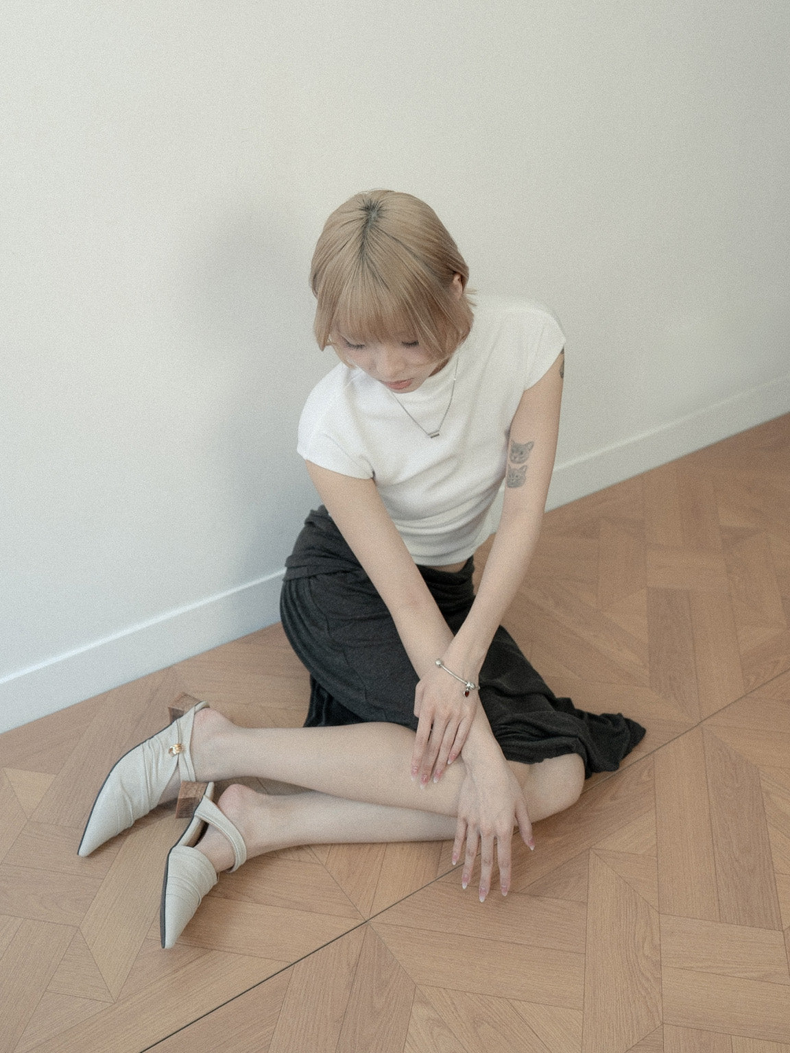 Daphne・Draped Leather Pointed-Toe Mules
