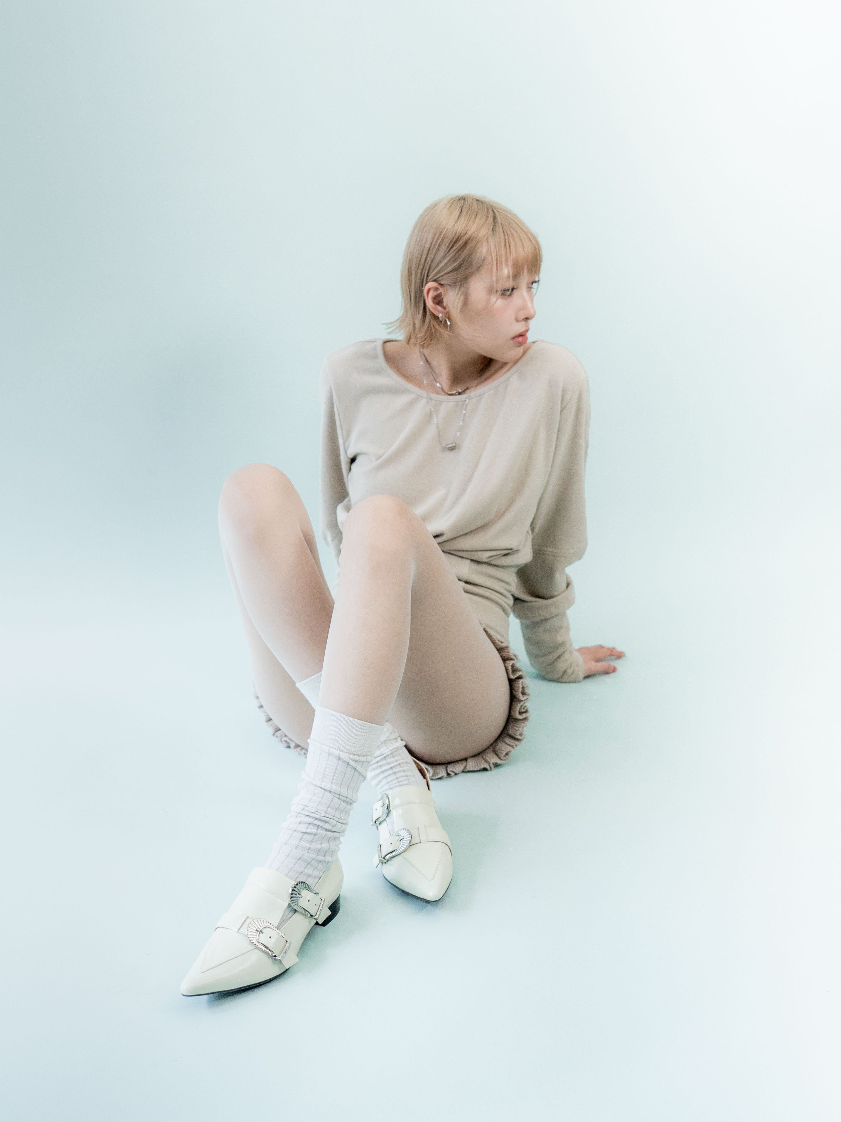 Rhea・Double Buckle Pointed-Toe Flats