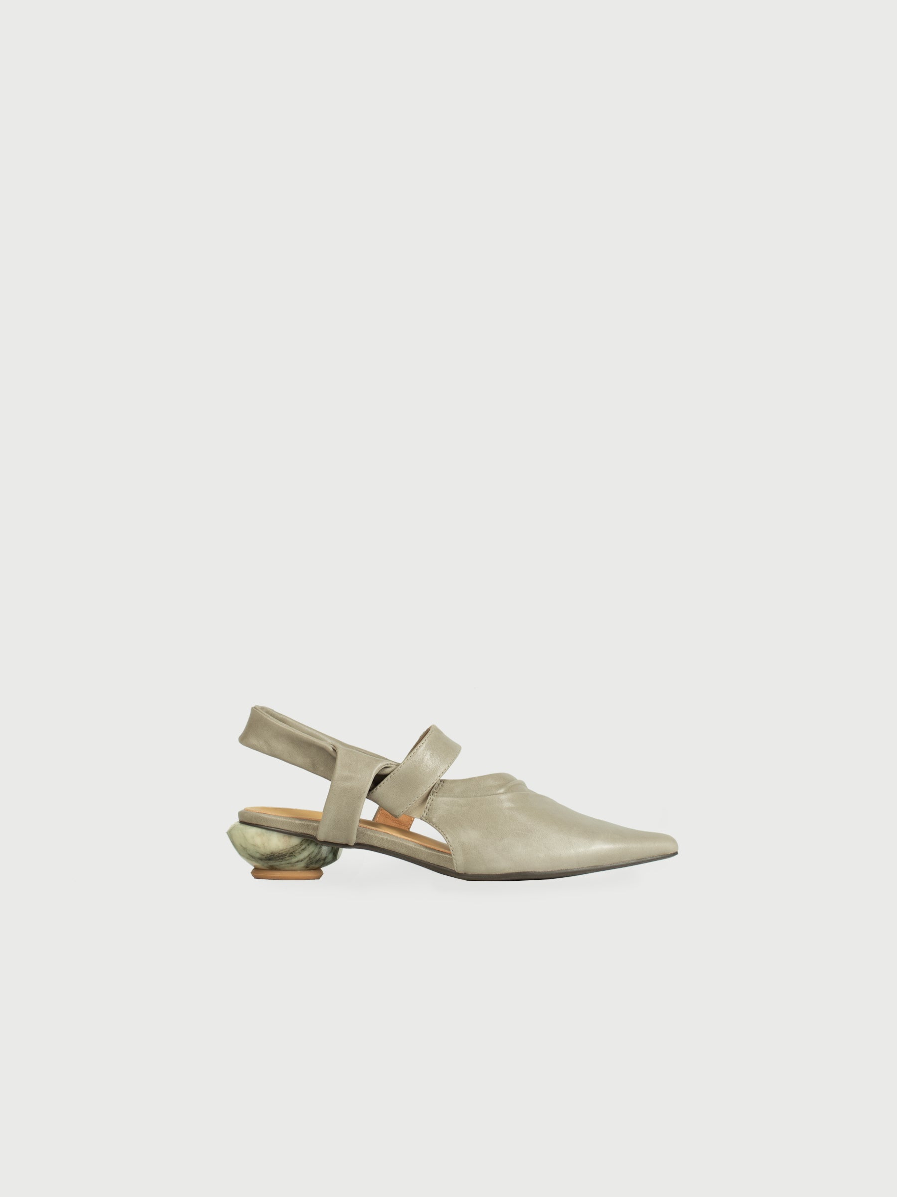 Cleo ◈ Pointed Crepe Draped Marble Heel Slingback