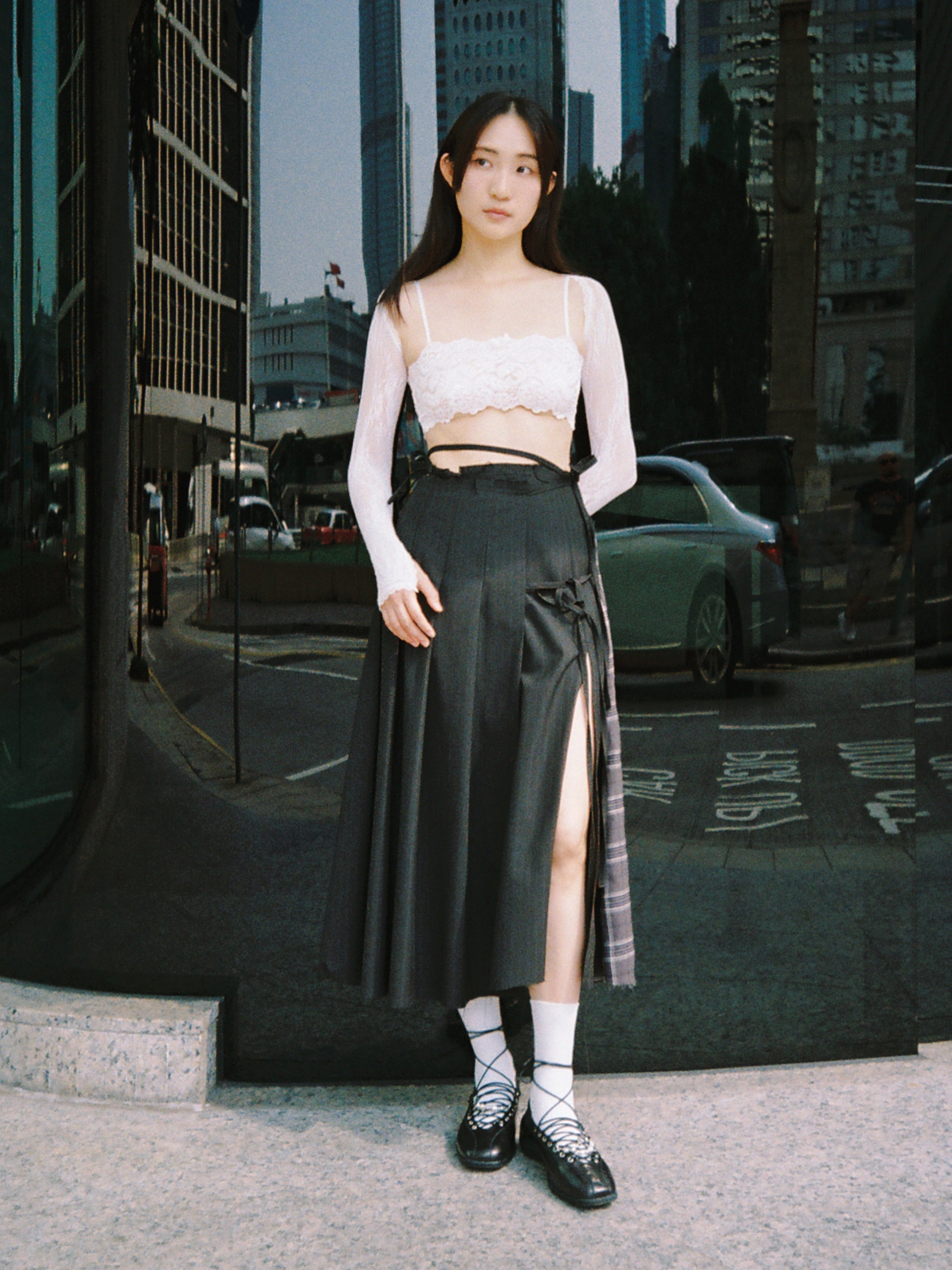 athenaeum(m.) x LEATHER LAB|| Nina ❈ Square Toe Lace-Up Leather Sneakerina