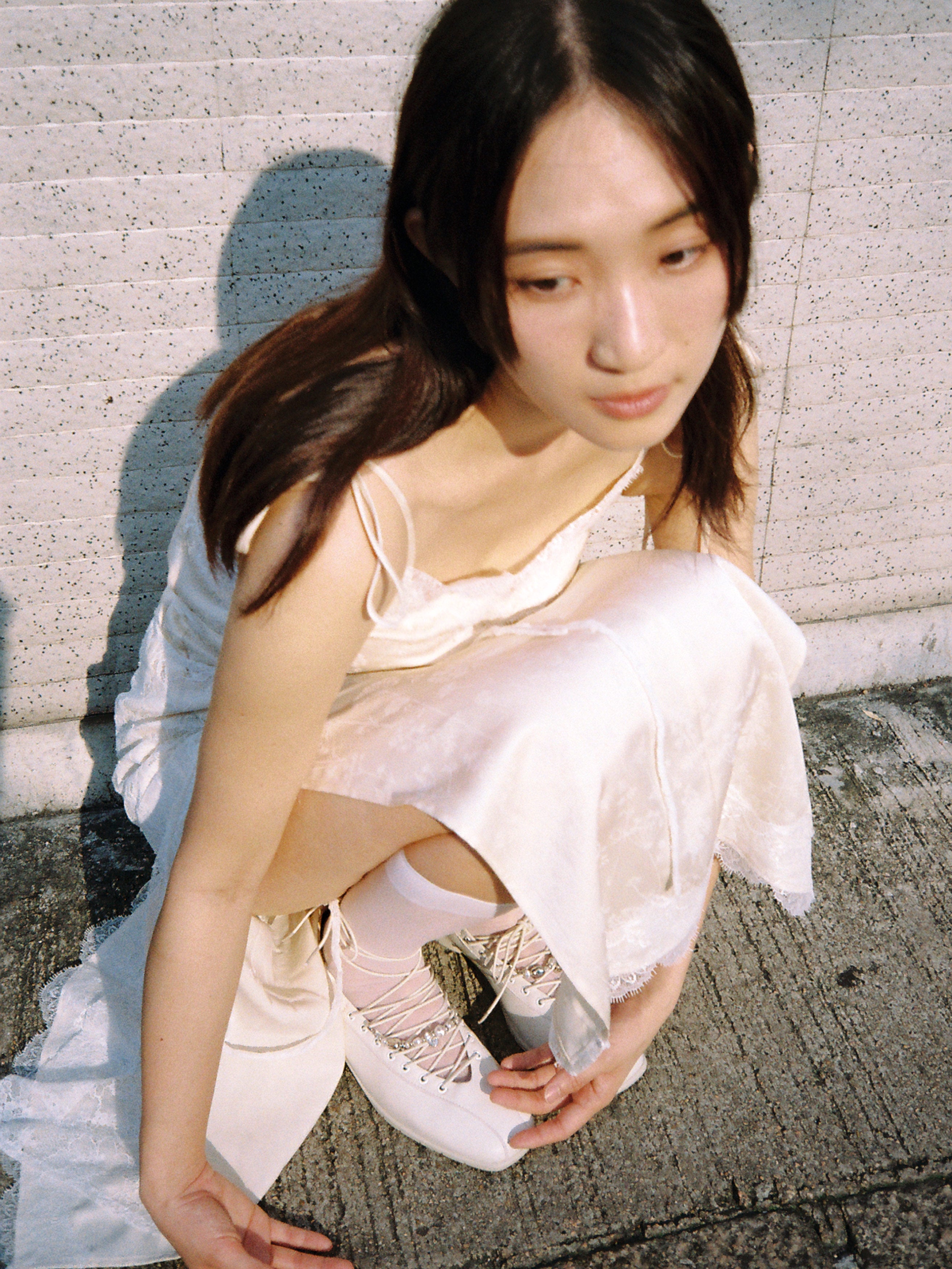 athenaeum(m.) x LEATHER LAB|| Nina ❈ Square Toe Lace-Up Leather Sneakerina