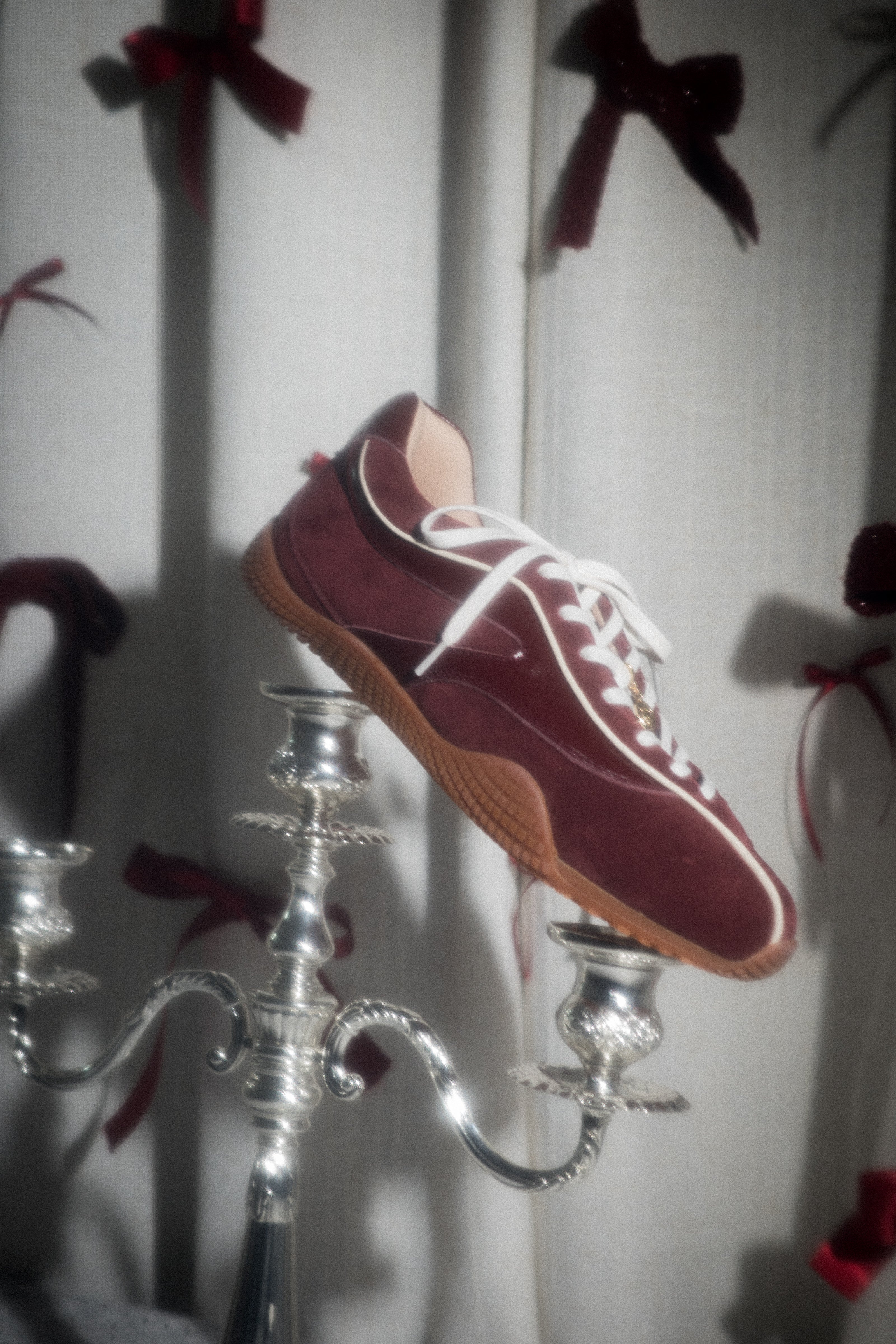 Brigitte || Wavy Panel Embellished Sneakers