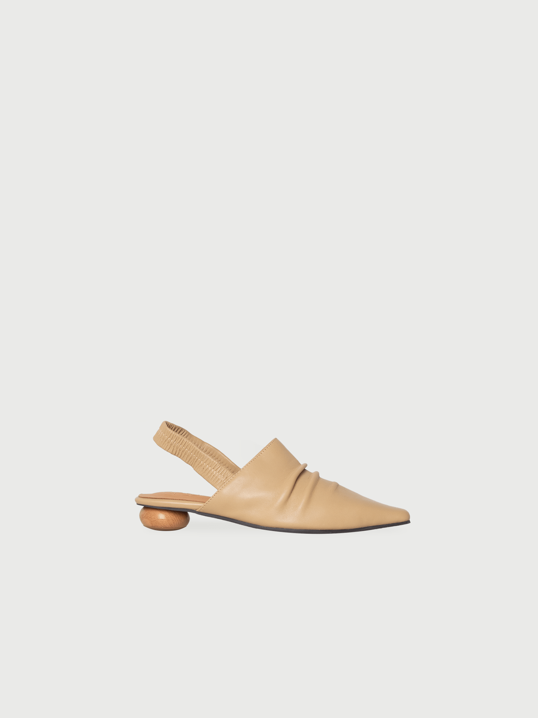 Pointed Wooden Heel Slingback Mules