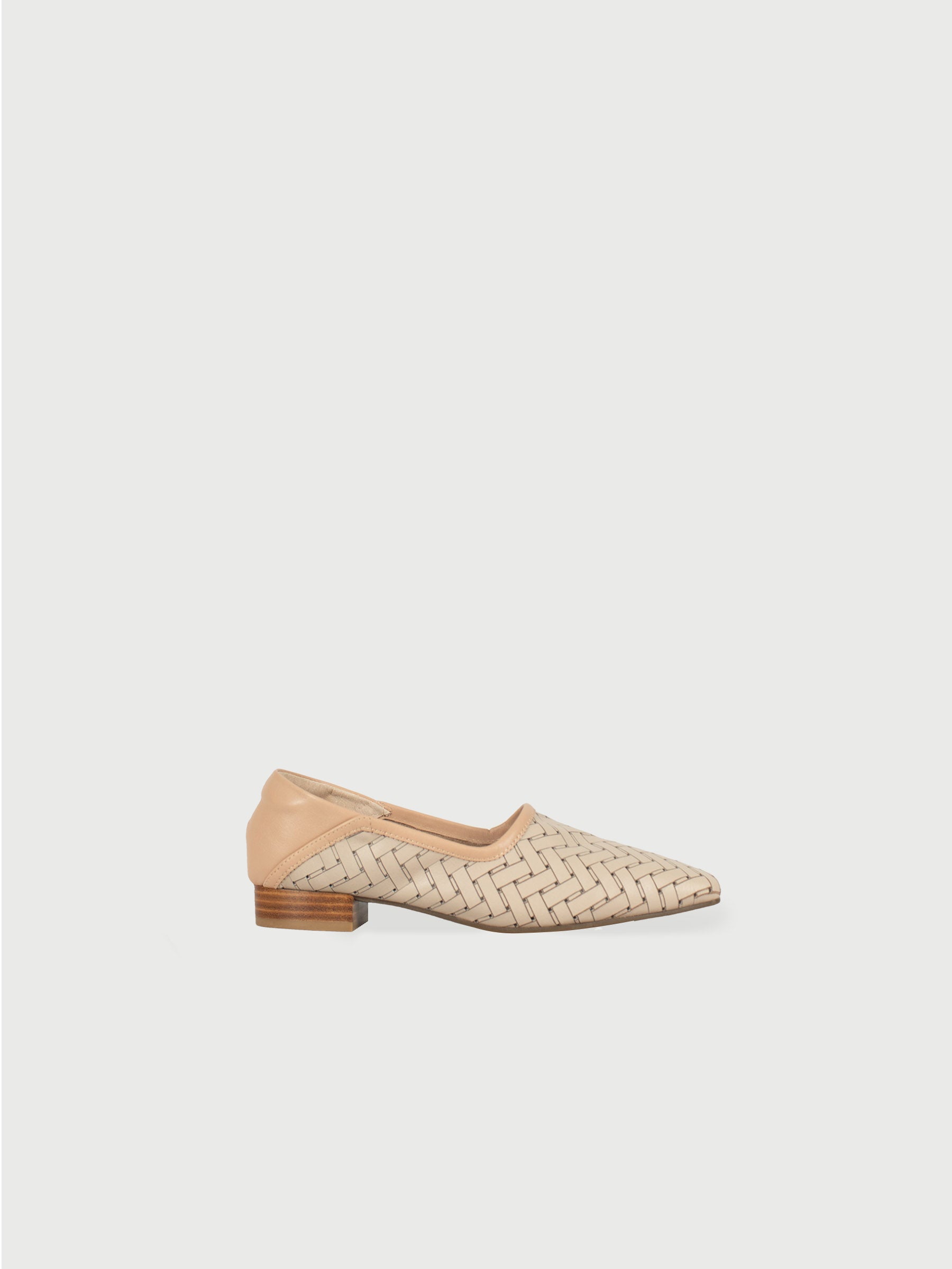 Square-Toe Flats with Pattern Leather