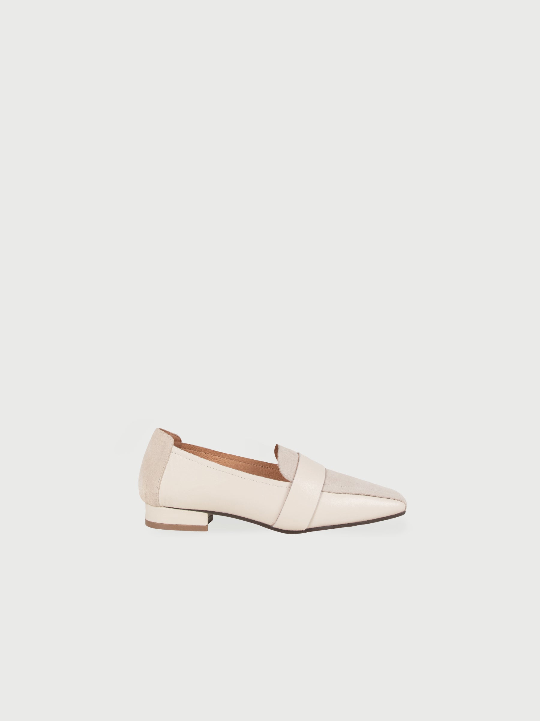Square-toe Mixed-Leather Loafers