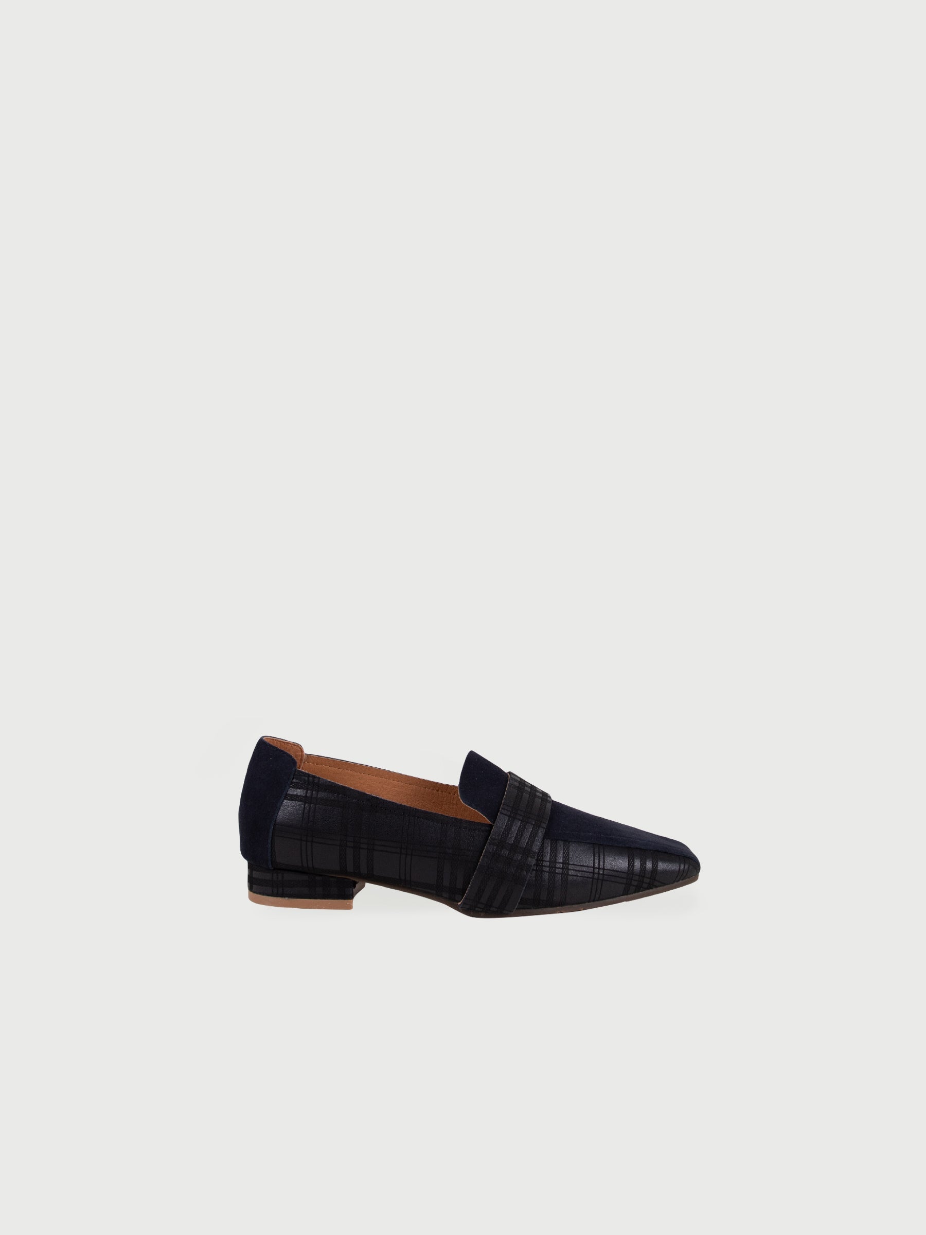 Square-toe Mixed-Leather Loafers