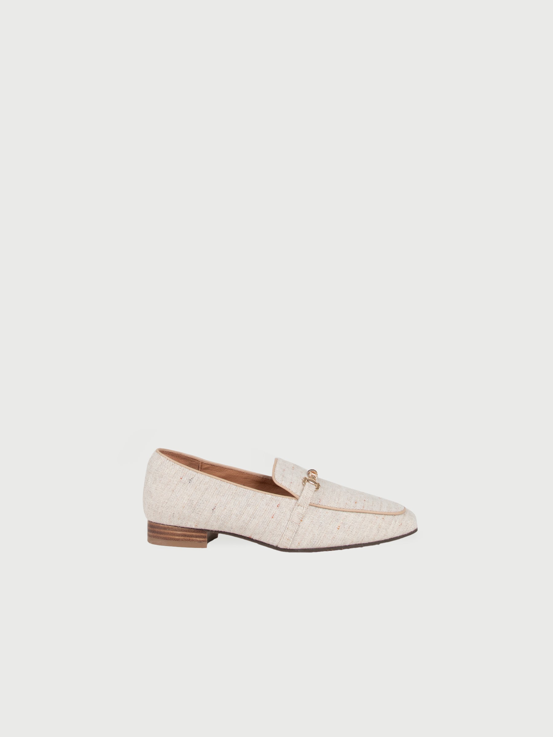 Square-toe Bamboo-Chain Loafers