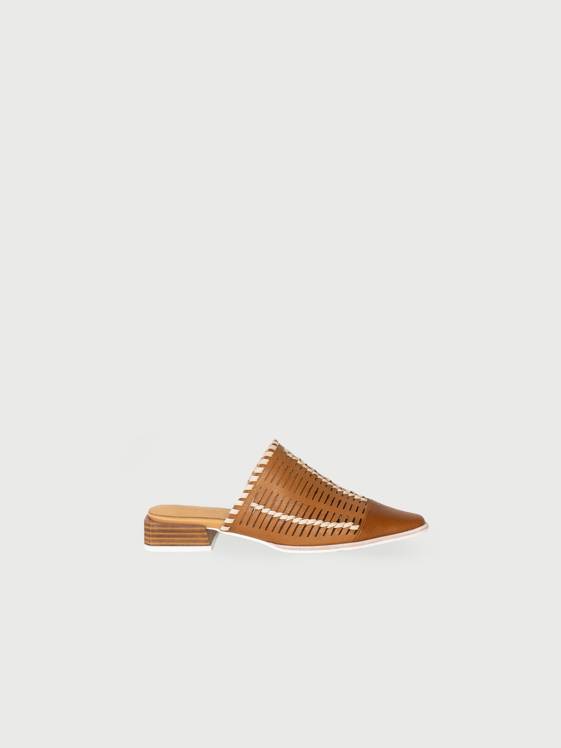Laser-Cut Woven-Leather Mules