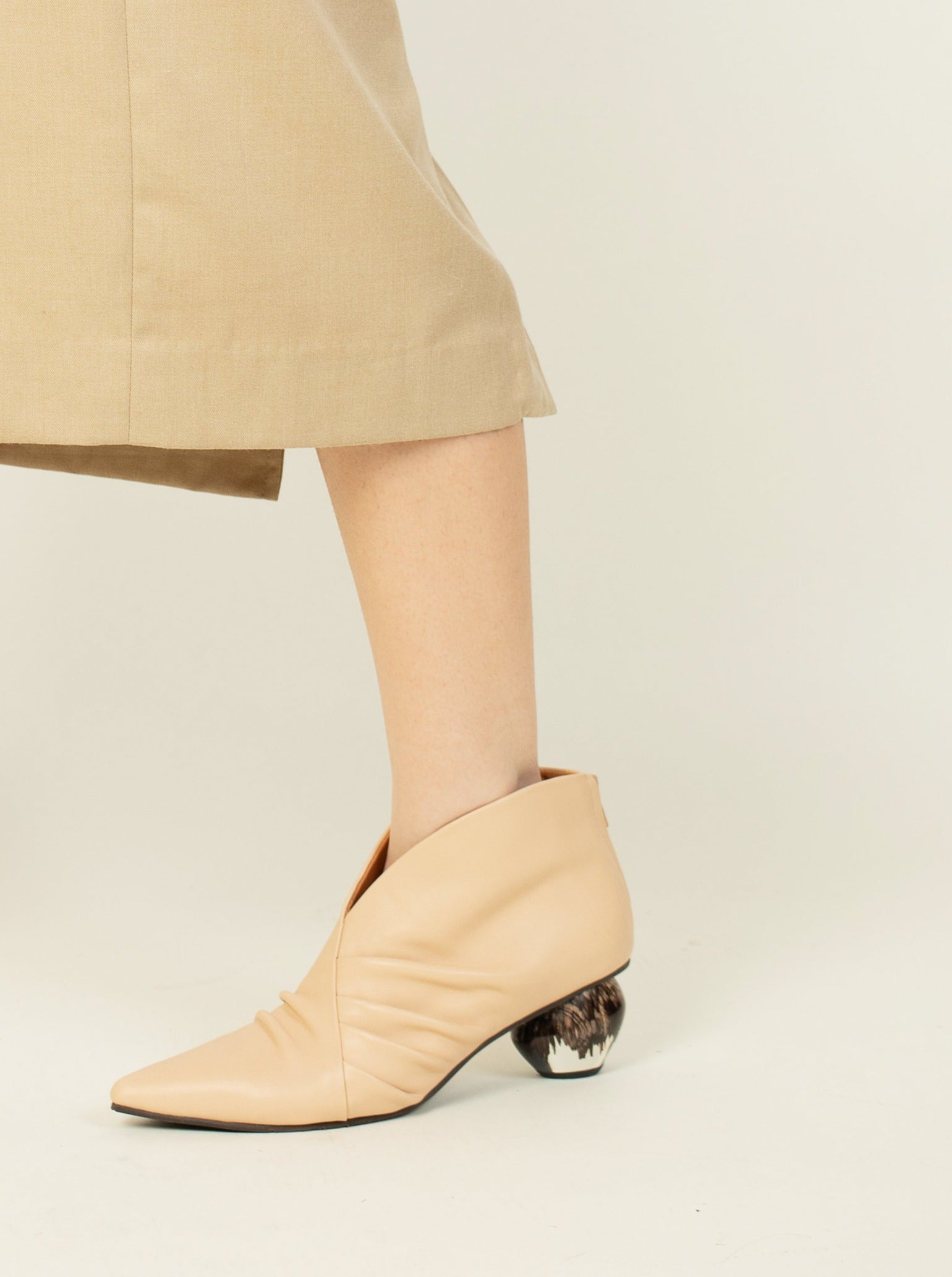 Pointed Ground-Heel Boots