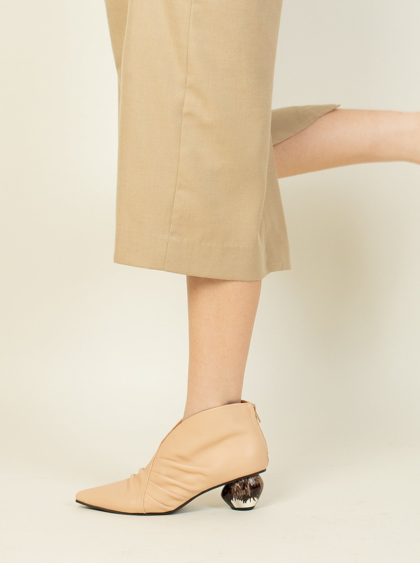 Pointed Ground-Heel Boots