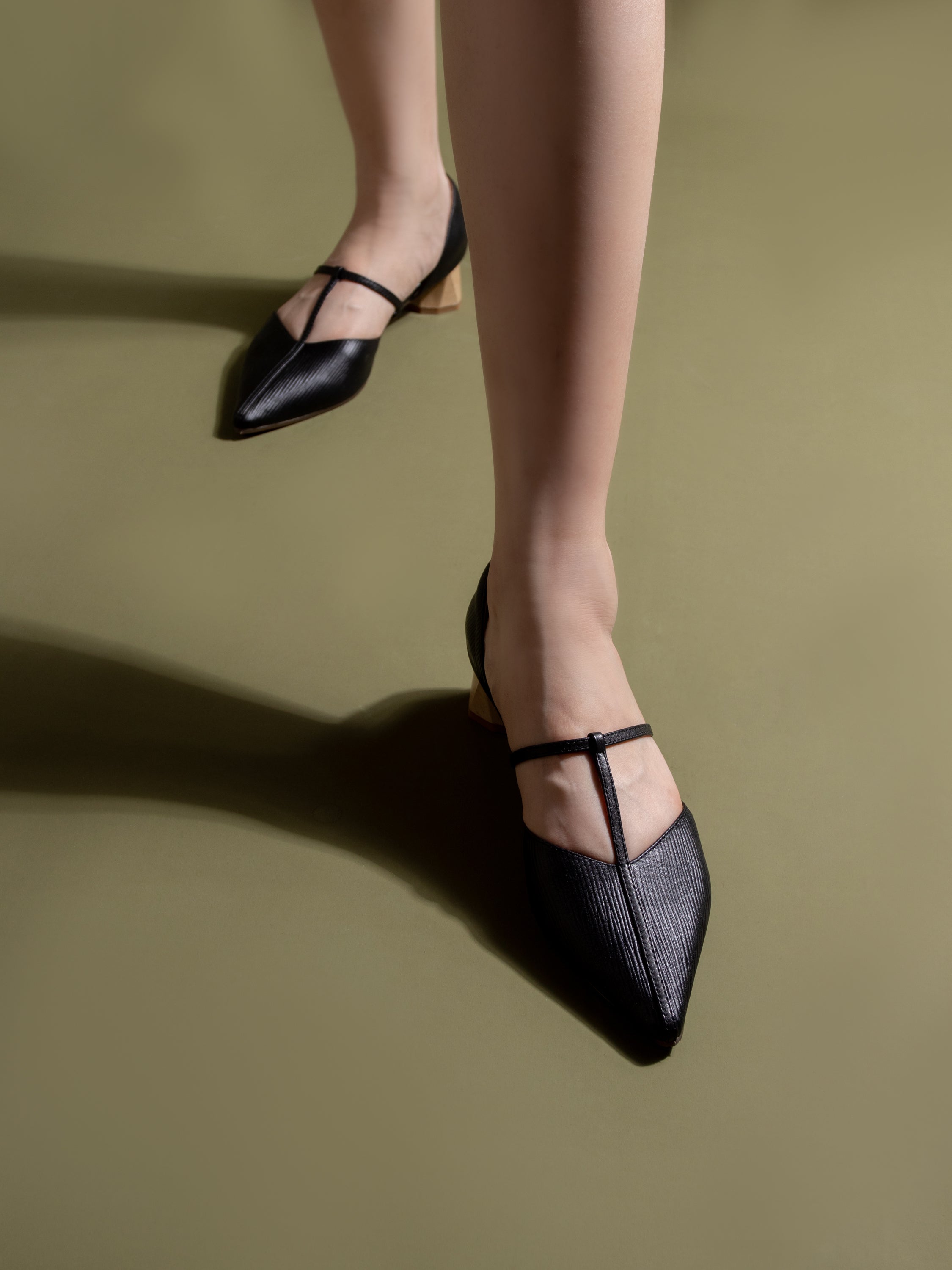 Pointed T-Strap Pumps